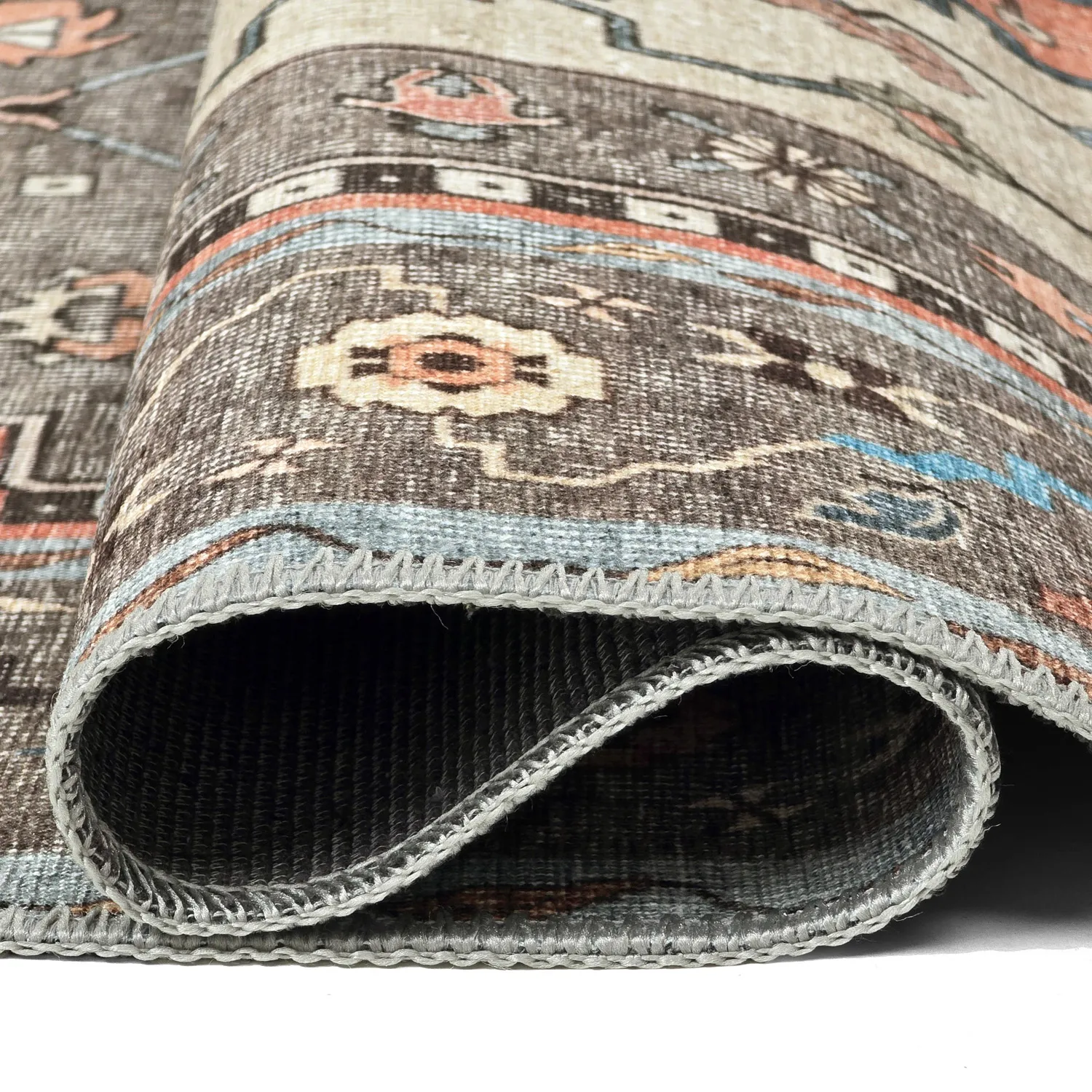 Lapos szövésű szőnyeg - Kordava (szürke/piros)