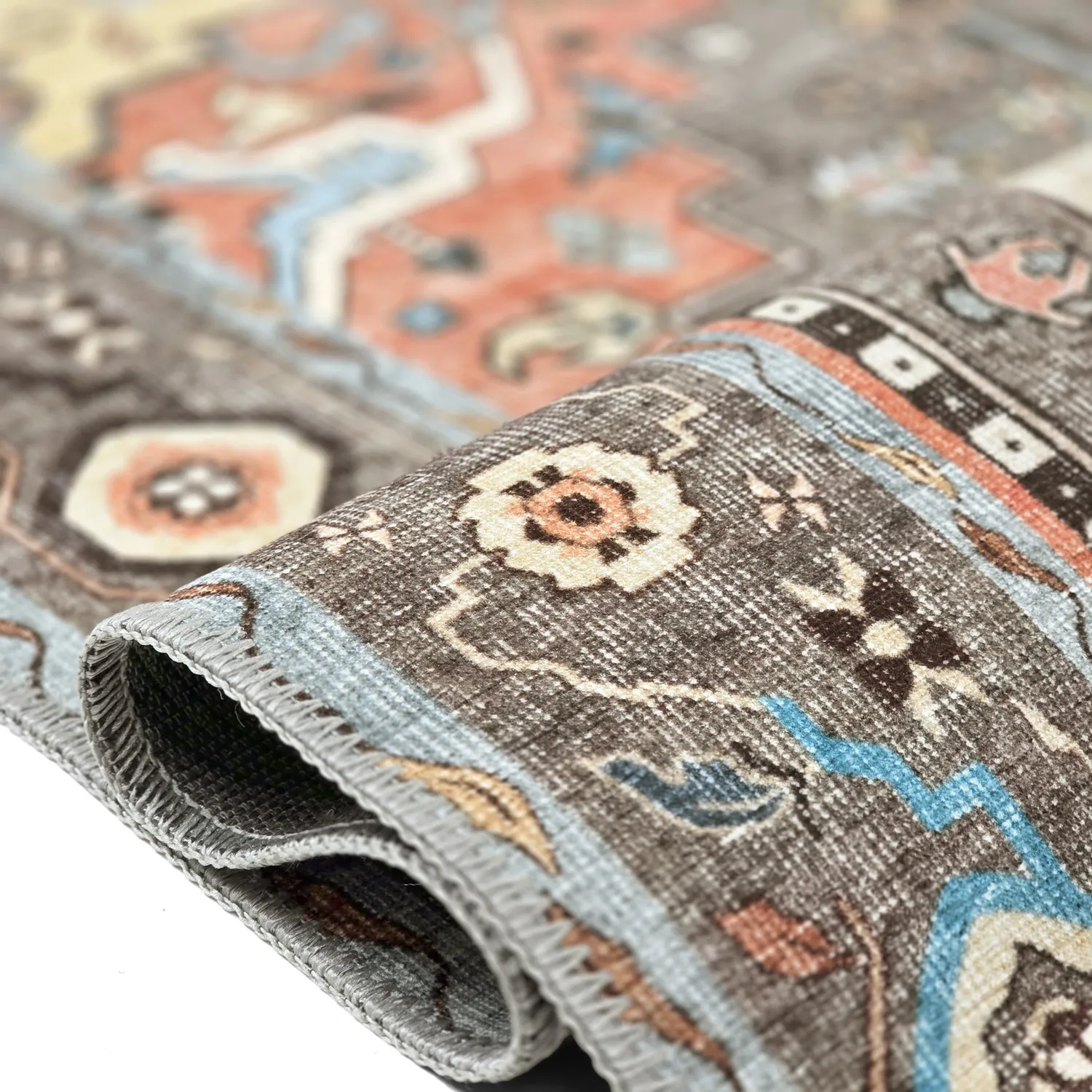 Lapos szövésű szőnyeg - Kordava (szürke/piros)