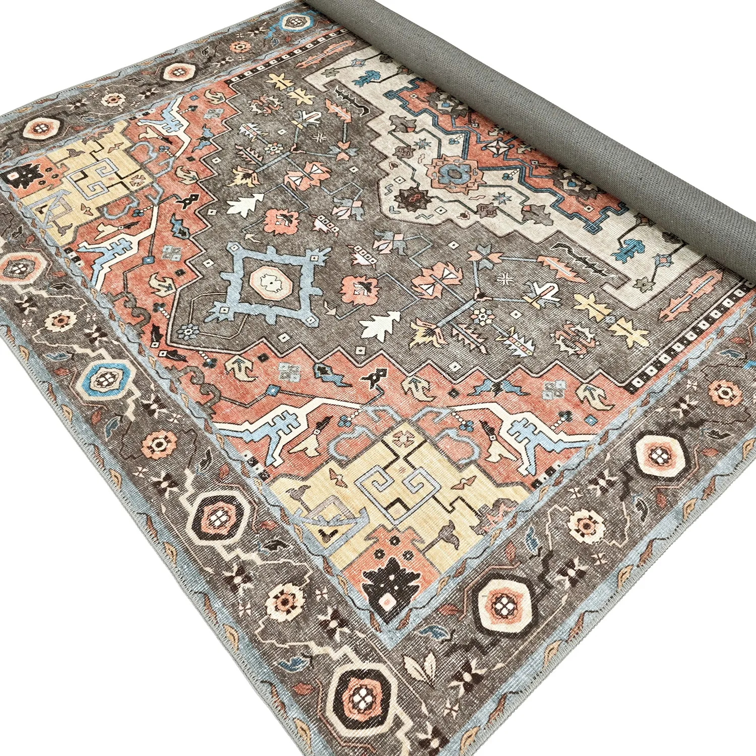 Lapos szövésű szőnyeg - Kordava (szürke/piros)