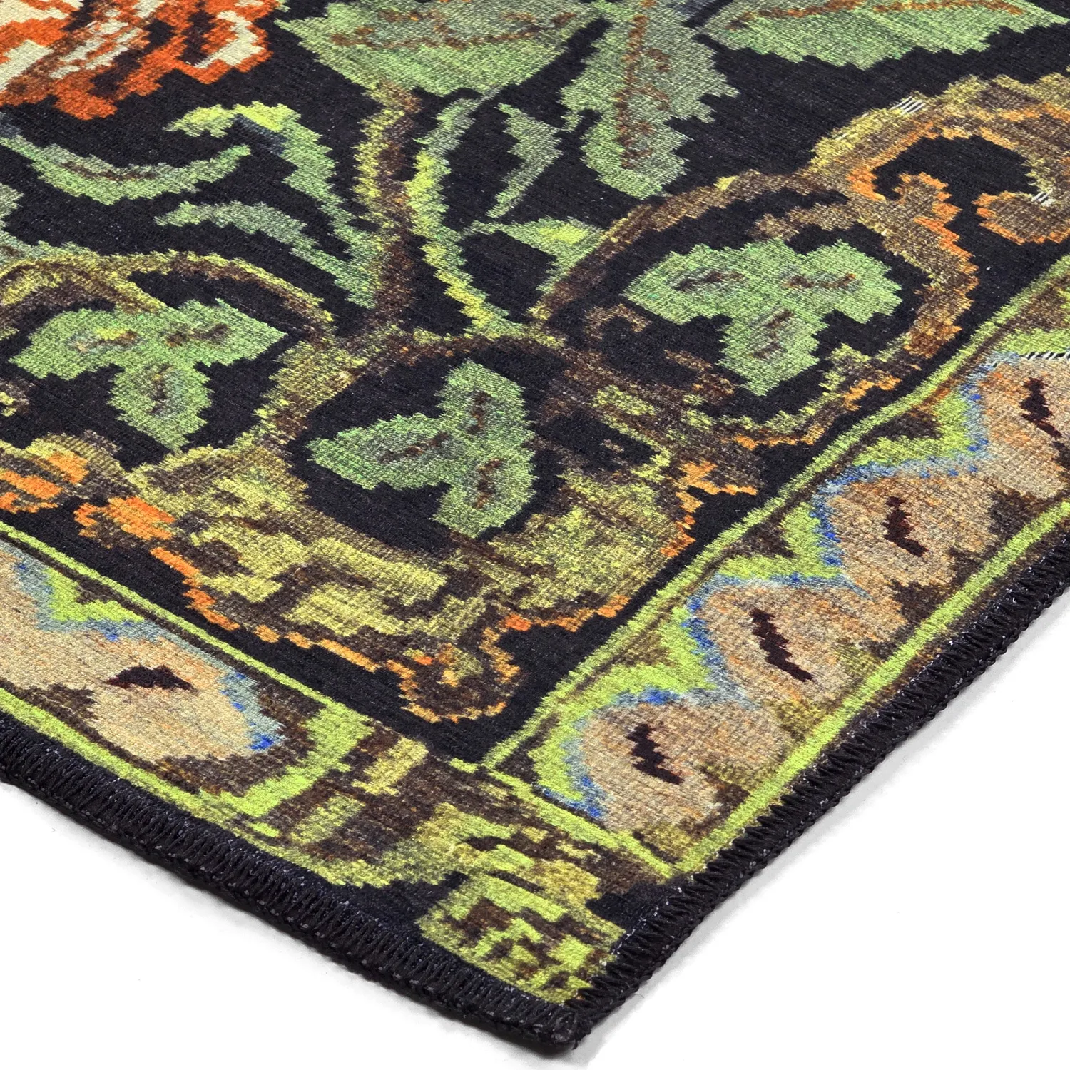 Lapos szövésű szőnyeg - Masarida (fekete/multi)