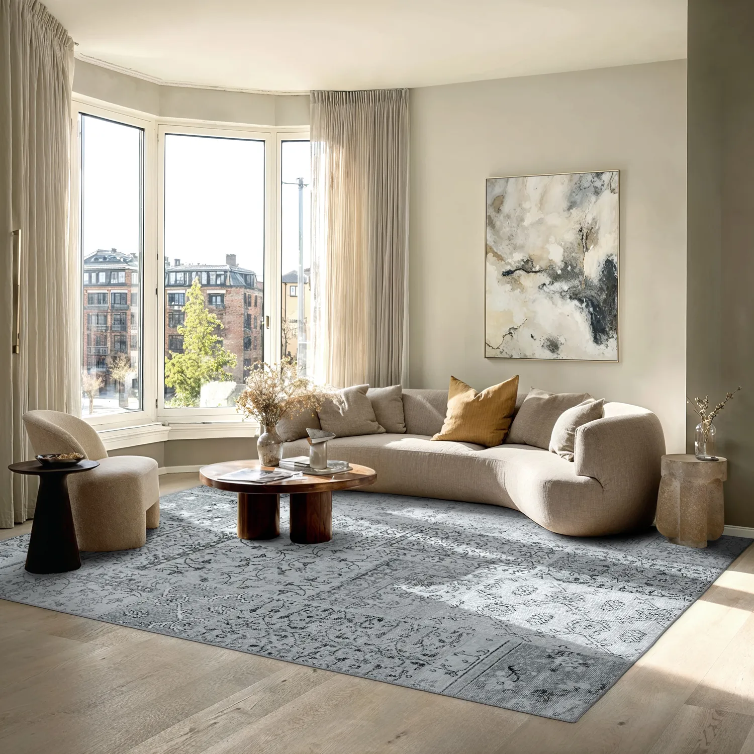 Lapos szövésű szőnyeg - Myrina (szürke)