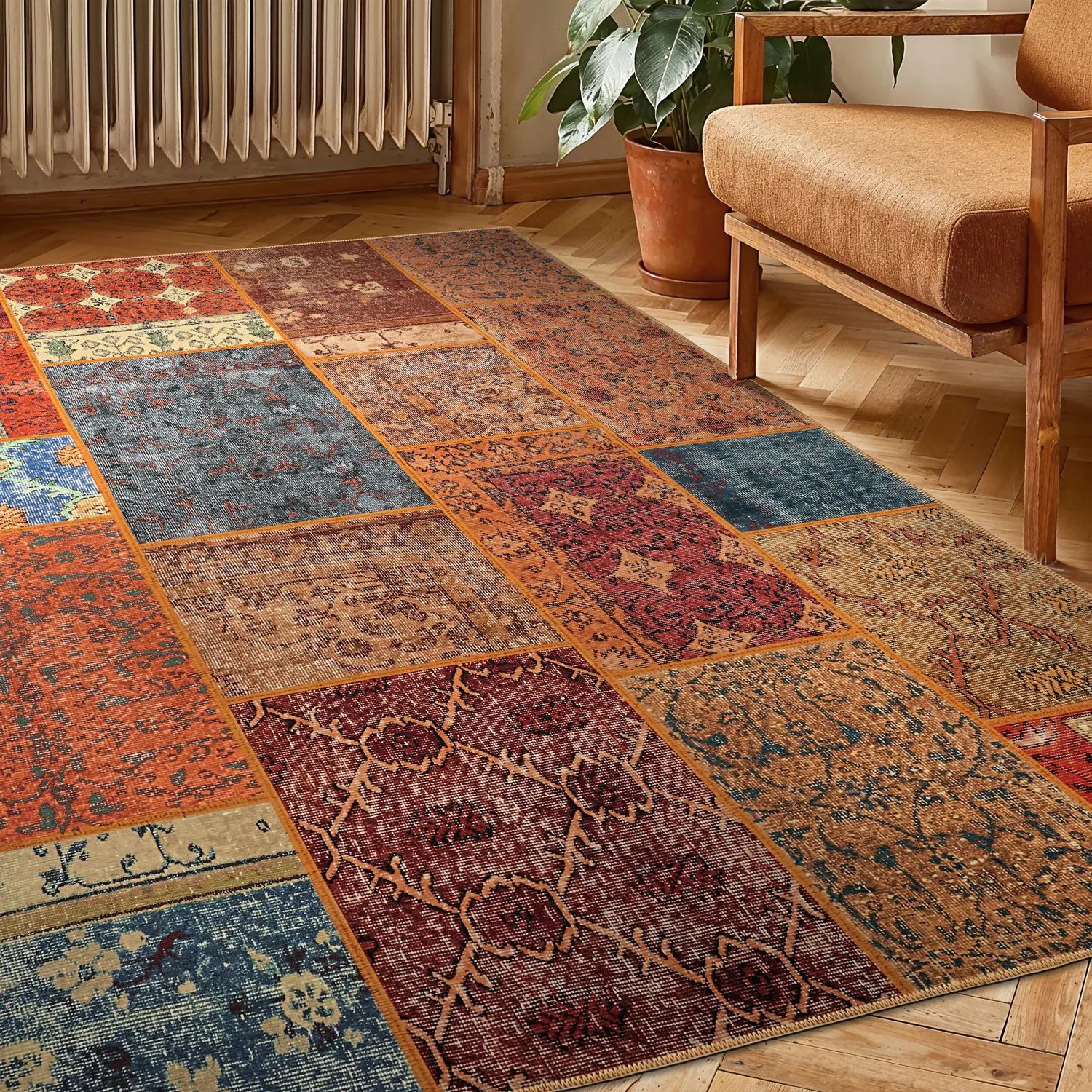 Lapos szövésű szőnyeg - Myrina (piros/multi)