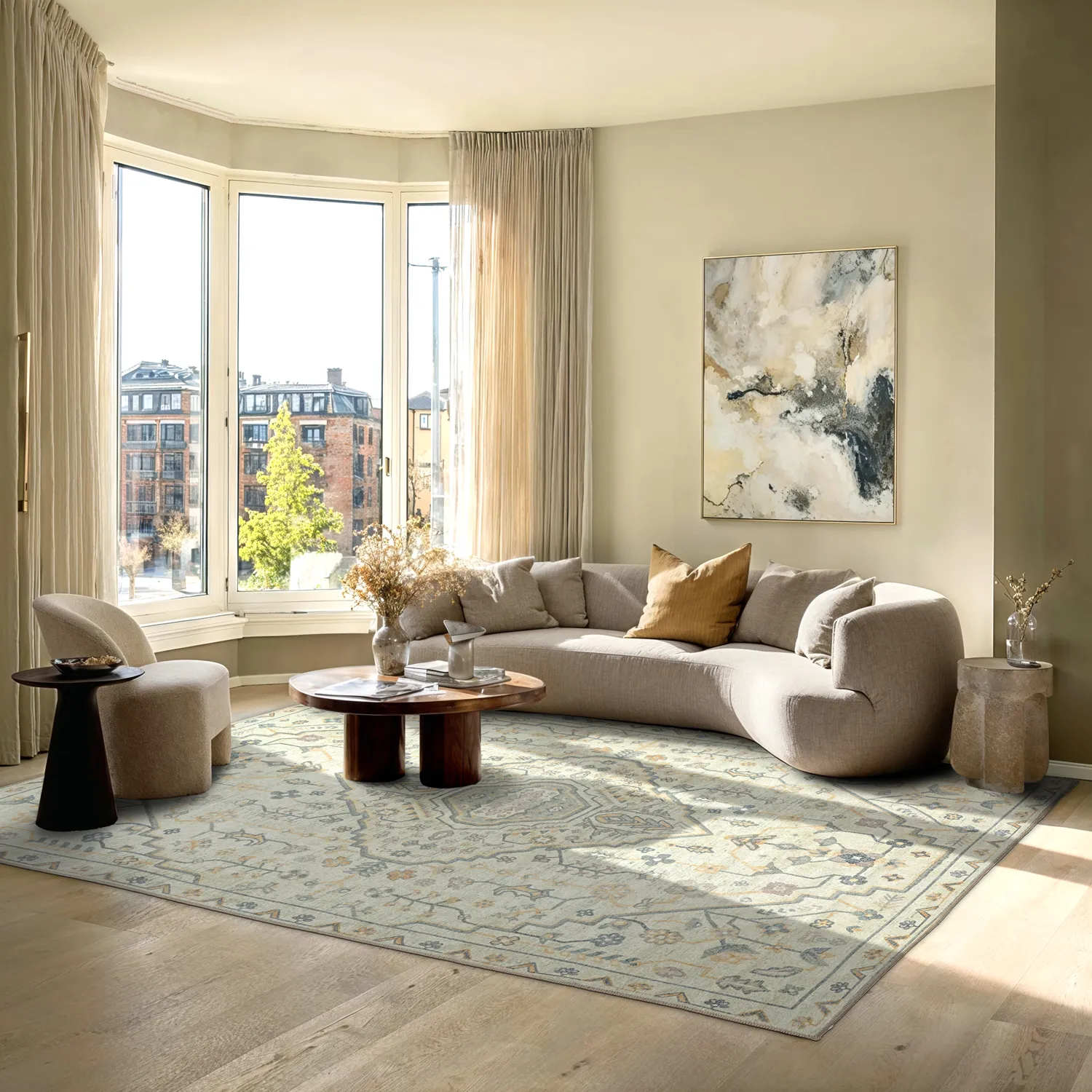 Lapos szövésű szőnyeg - Nahla (krém)