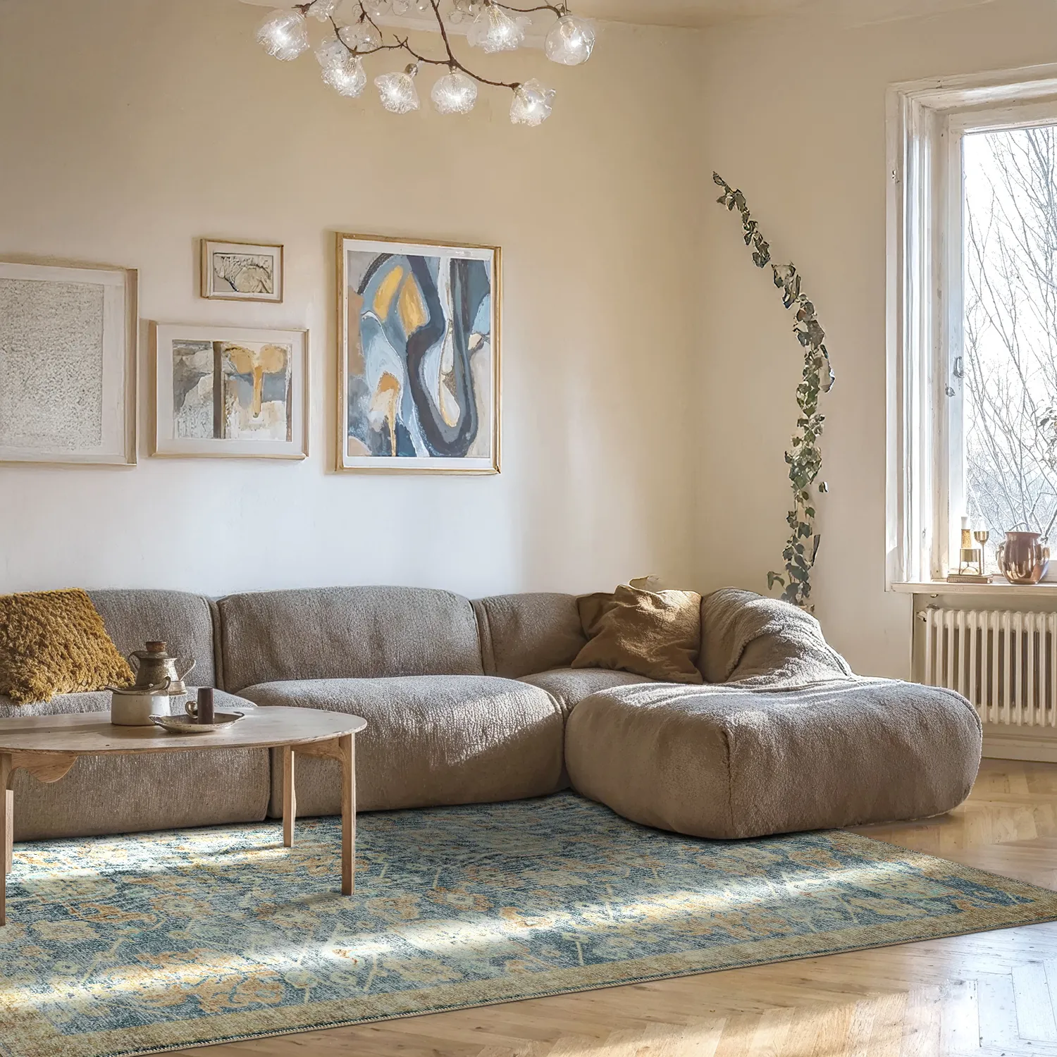 Lapos szövésű szőnyeg - Noura (kék)