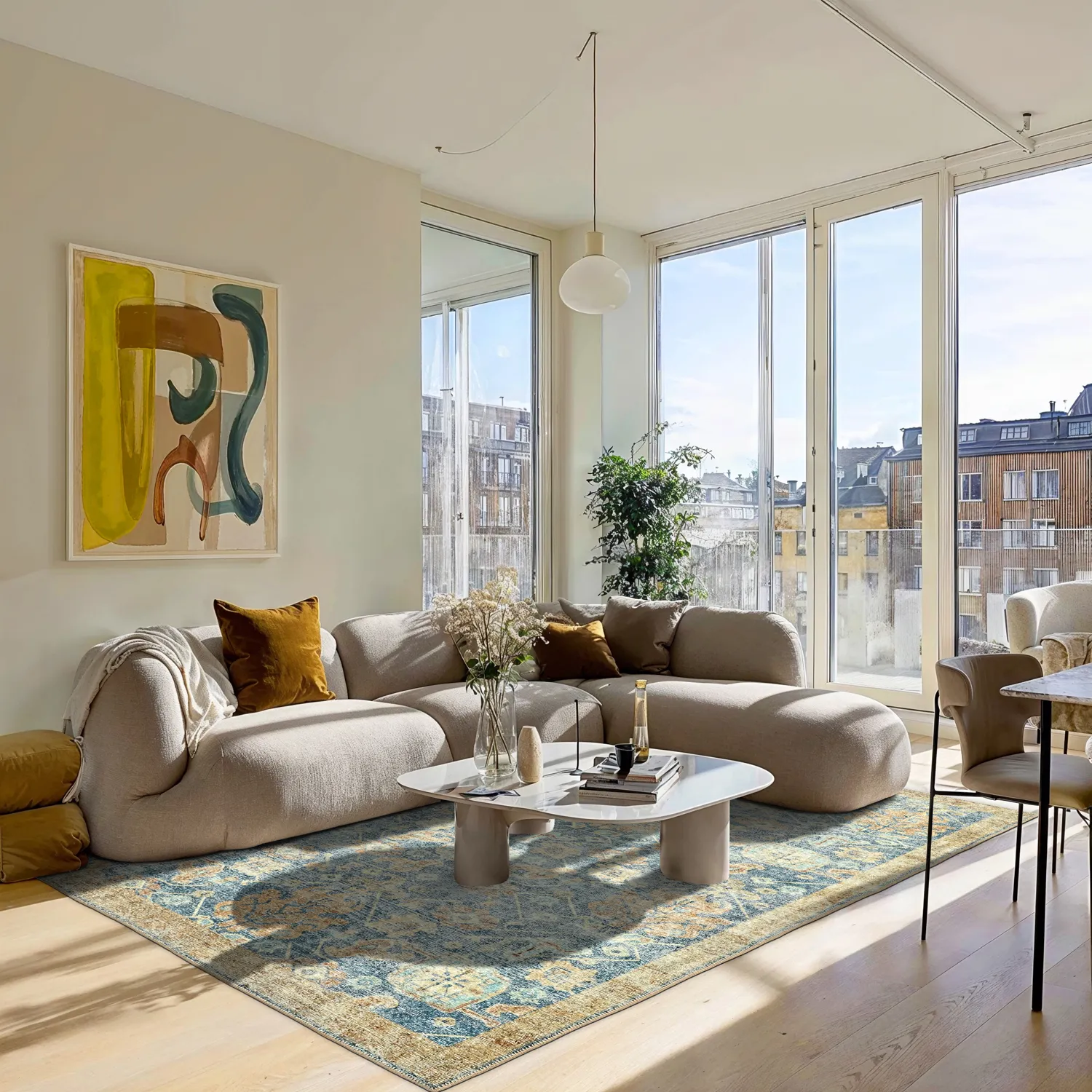 Lapos szövésű szőnyeg - Noura (kék)