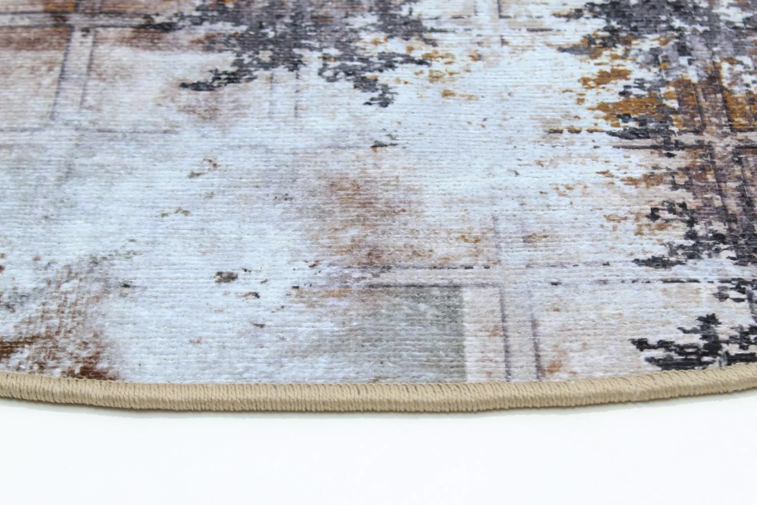 Kerek szőnyeg - Flores (fekete/barna/fehér)