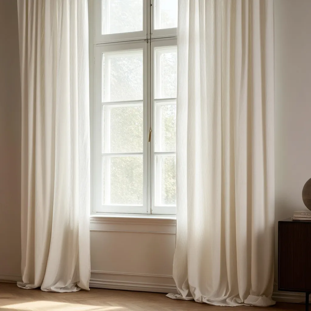 Függönyök - Lenutánzatú függöny Andrada (bézs)