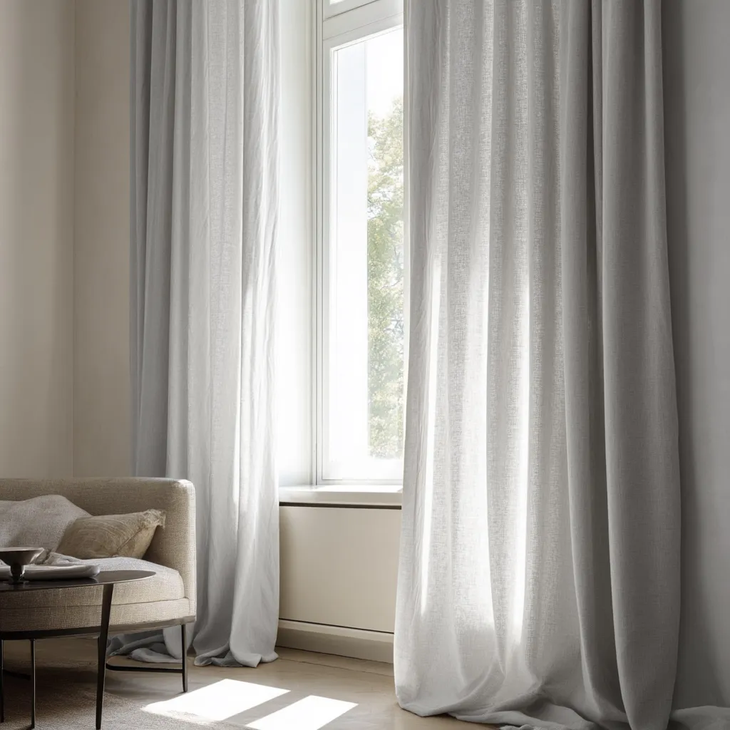 Függönyök - Lenutánzatú függöny Andrada (szürke)