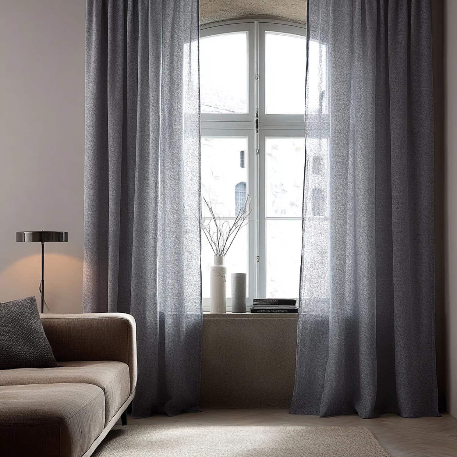 Függönyök - Vászonfüggöny Cosmina (sötét szürke)