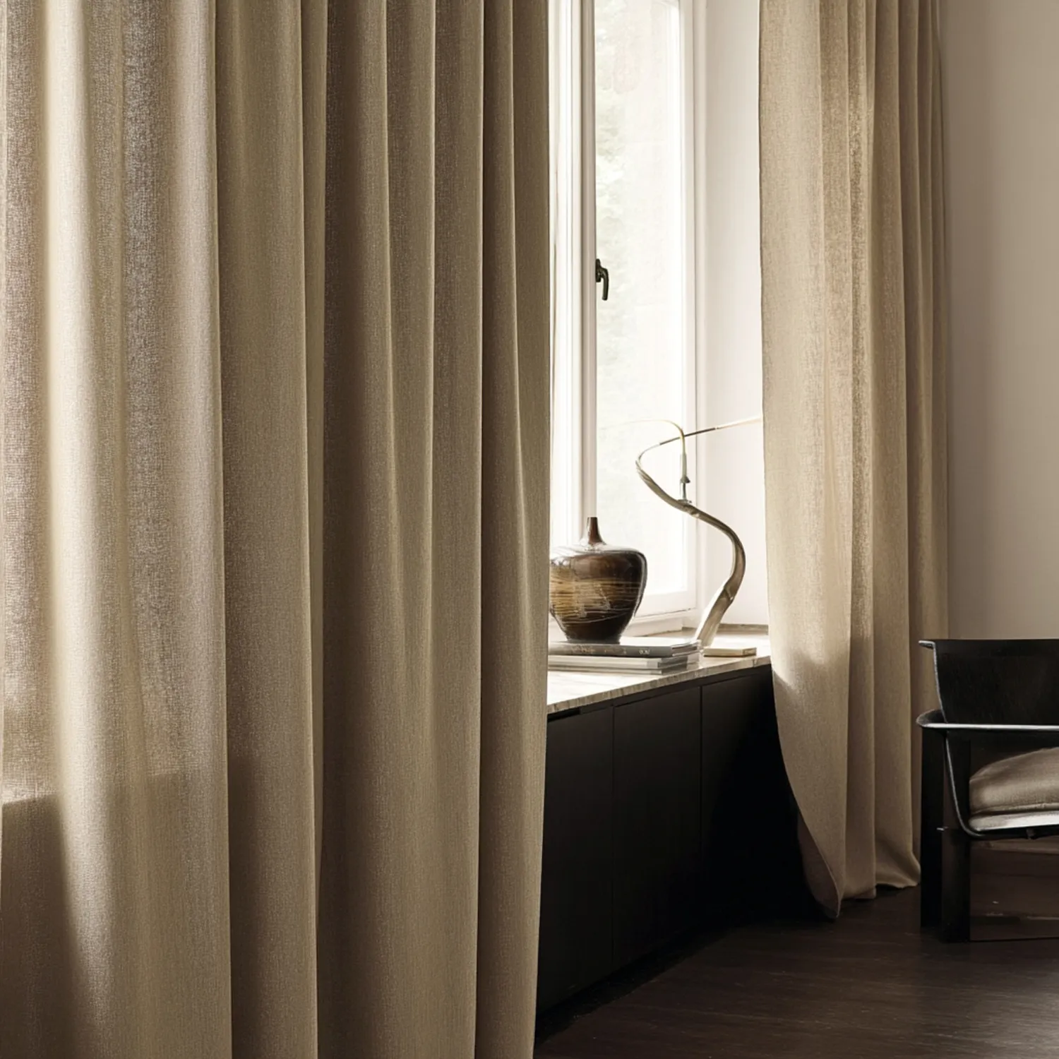 Függönyök - Vászonfüggöny Melania (barna)