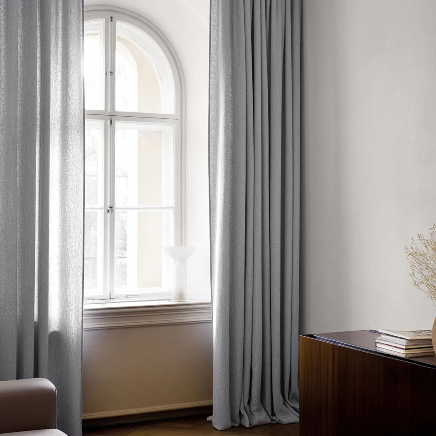 Függönyök - Vászonfüggöny Melania (világos szürke)