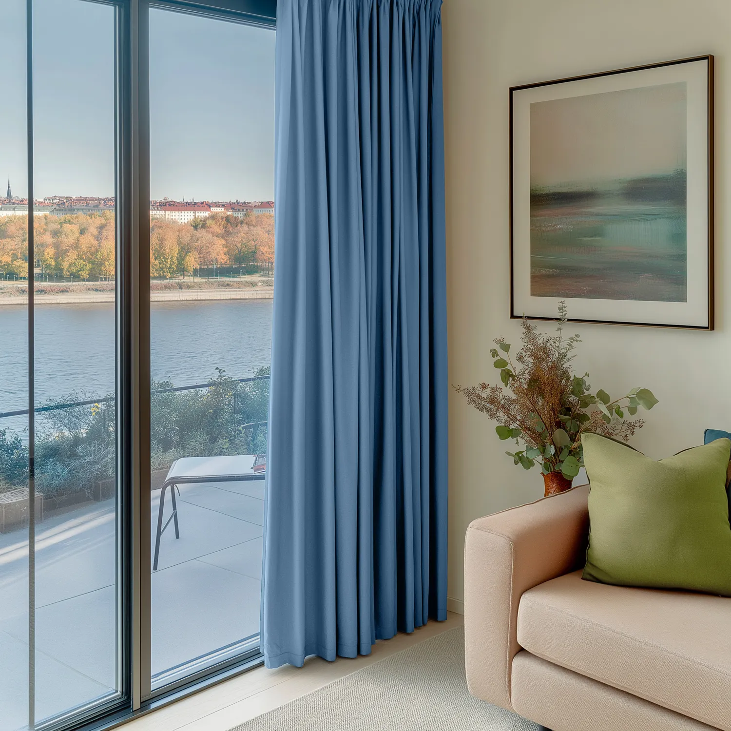 Függönyök - Sötétítő függöny Octavia (világoskék)