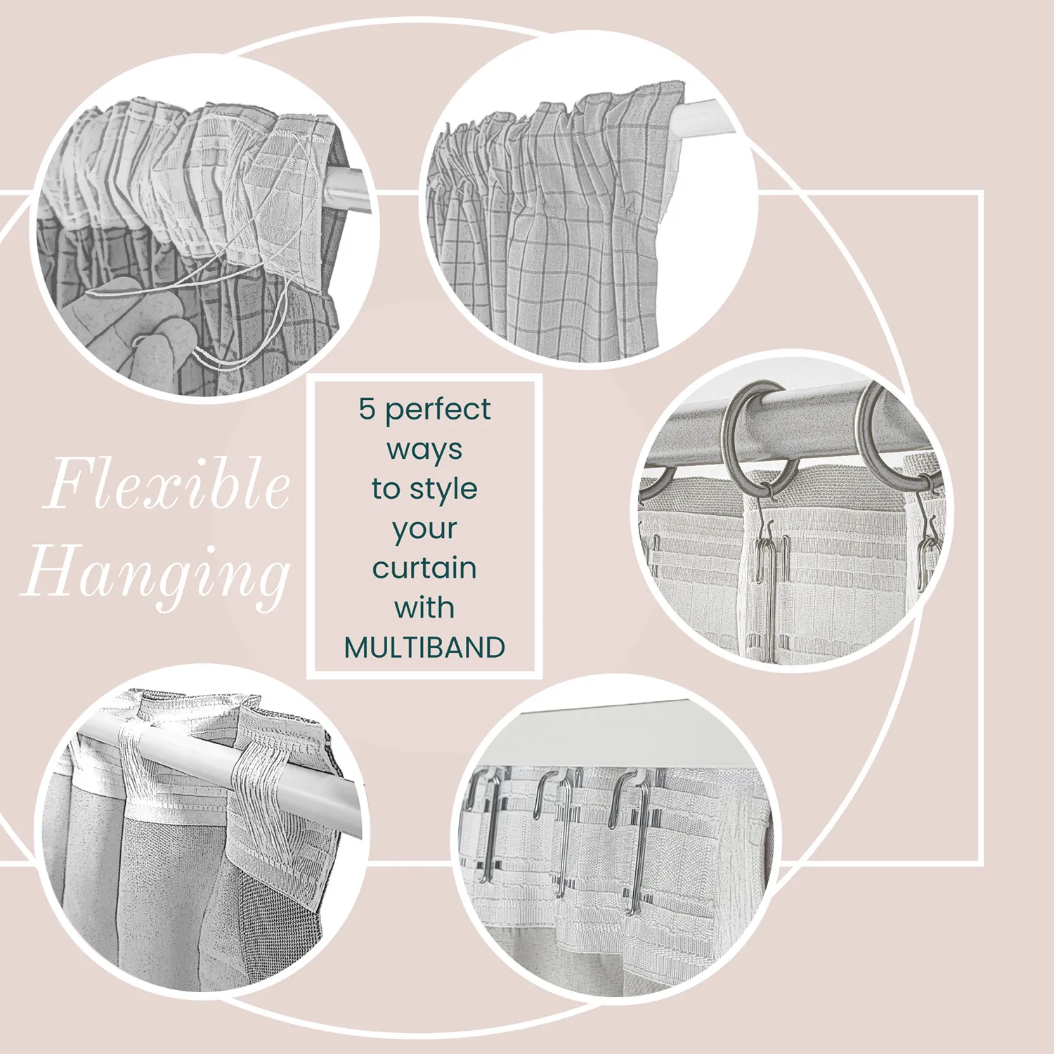 Függönyök - Pamutfüggöny Anja (sötétszürke)