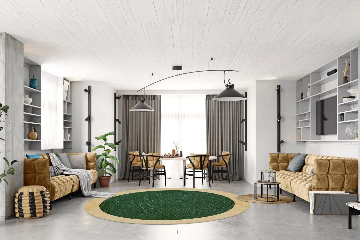 Kerek szőnyeg - Laval (zöld)