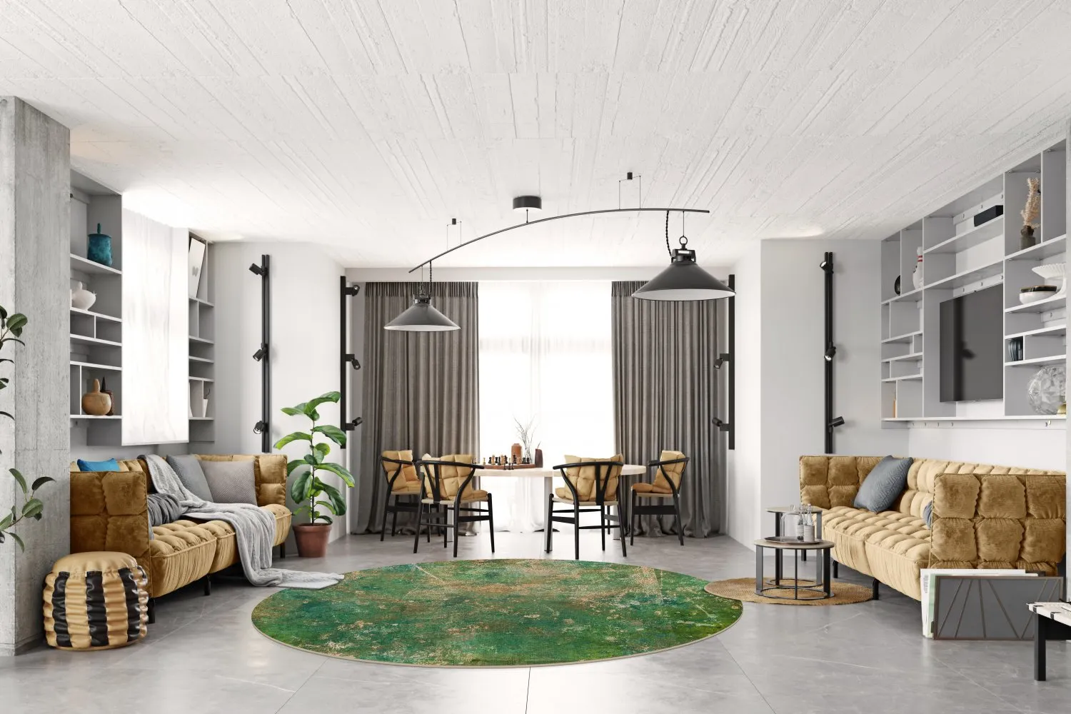 Kerek szőnyeg - Povoa (zöld)