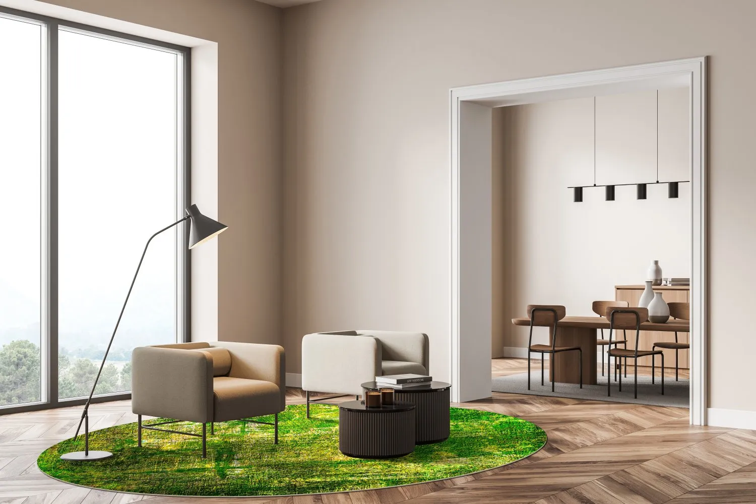 Kerek szőnyeg - Padron (zöld)