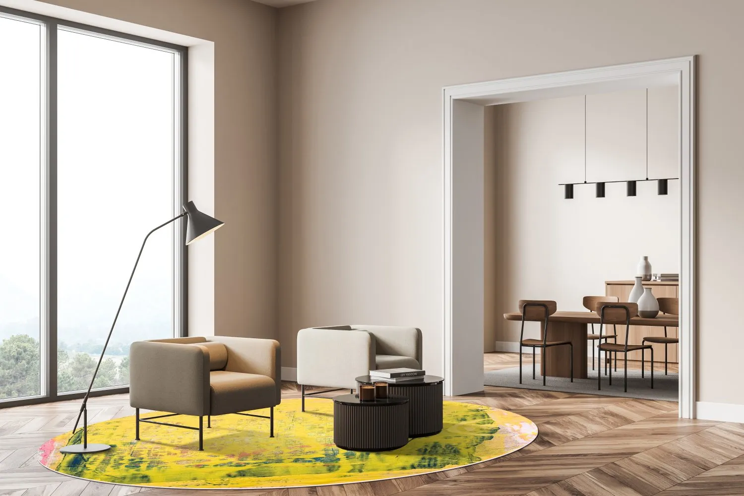 Kerek szőnyeg - Lemos (sárga)