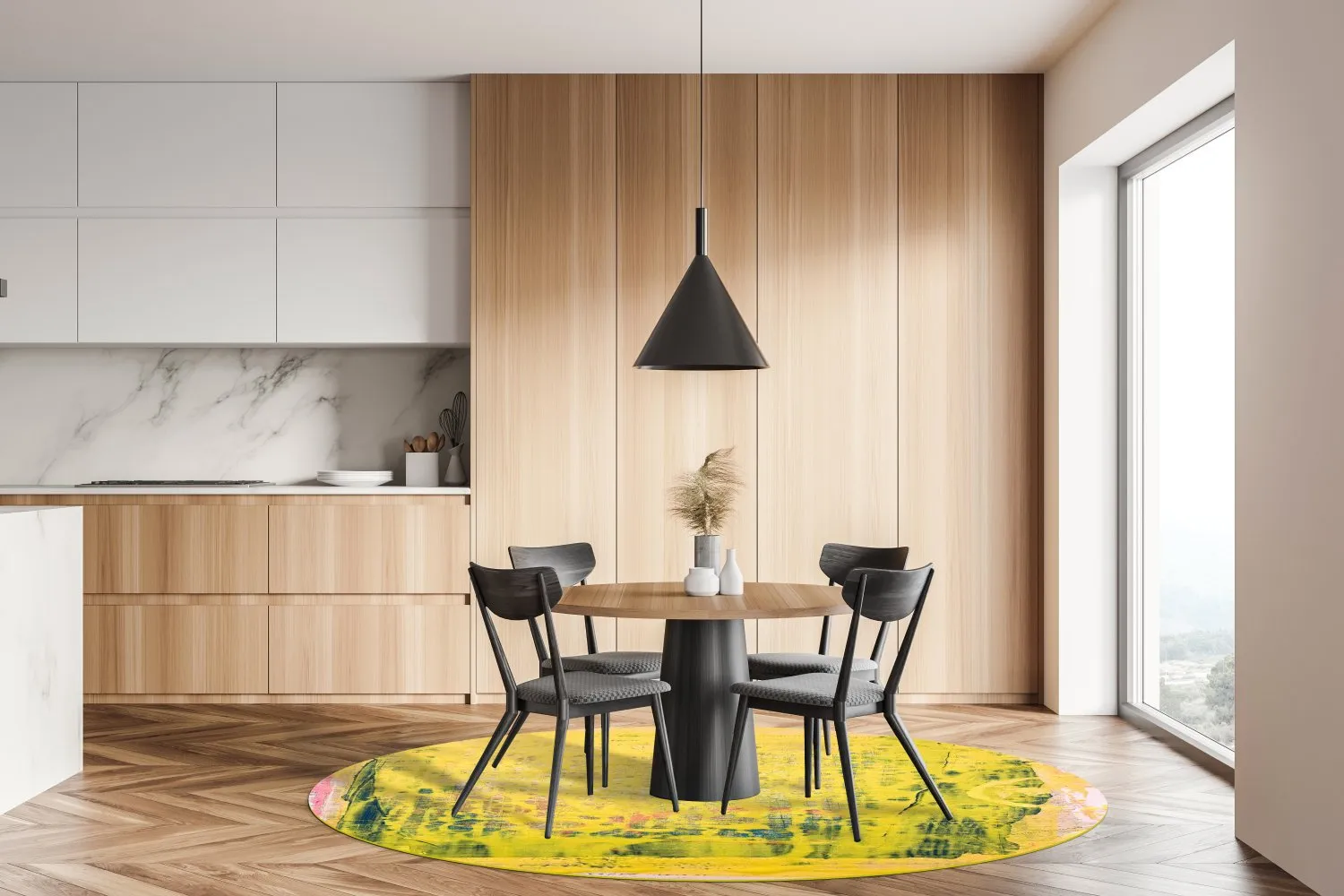 Kerek szőnyeg - Lemos (sárga)