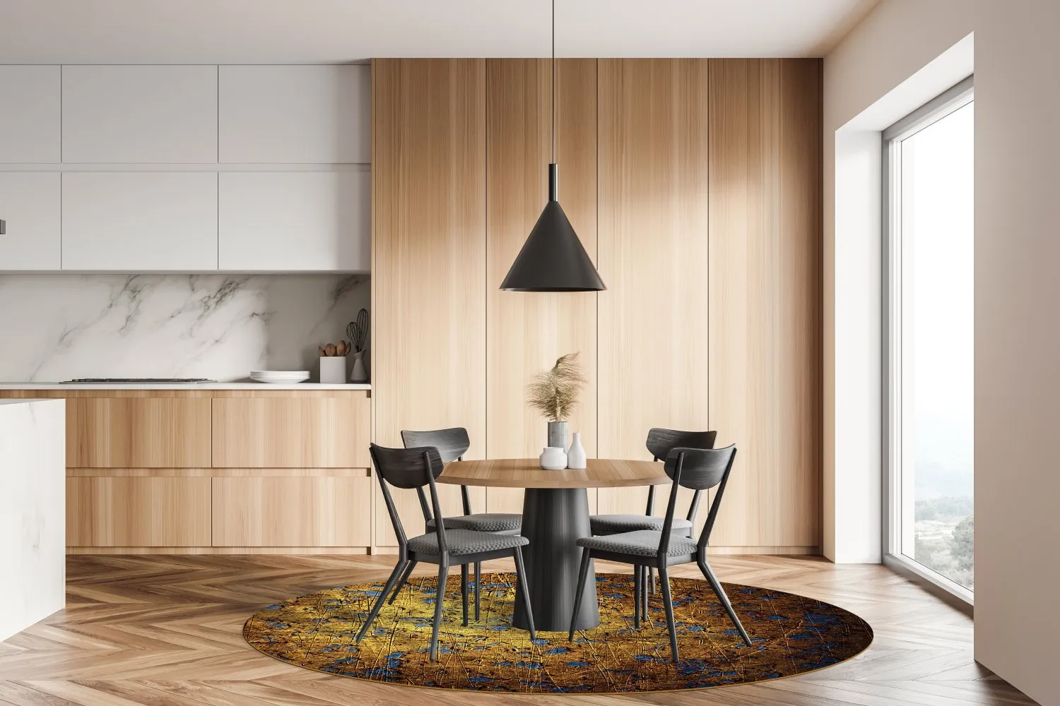 Kerek szőnyeg - Leiria (arany)