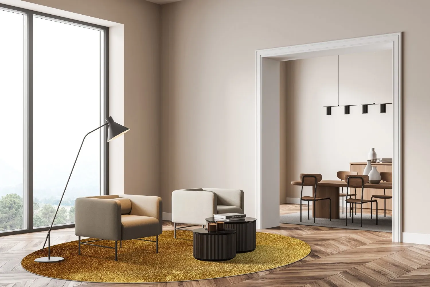 Kerek szőnyeg - Malveira (arany)