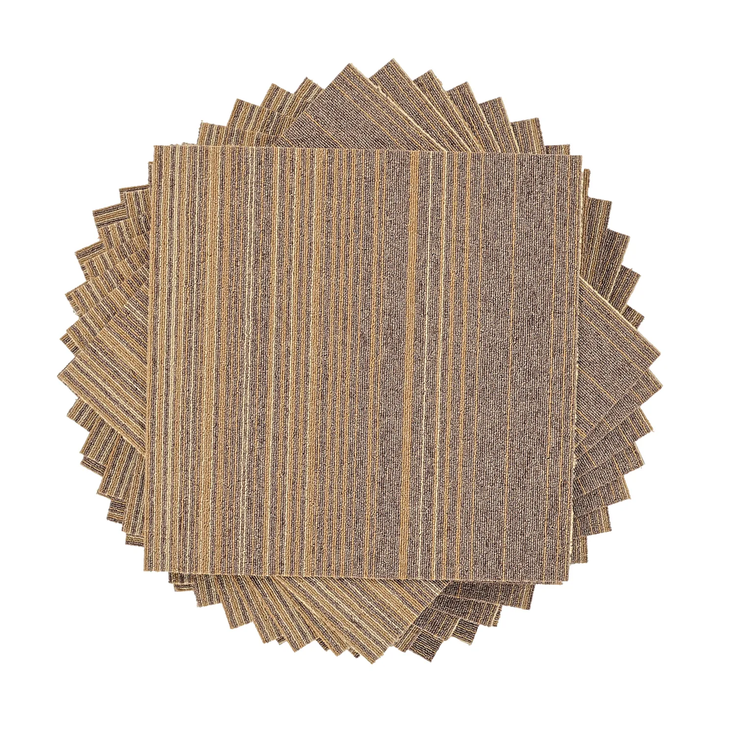 Padlószőnyeg - Almeria Textilcsempék 24 db (szabálytalanul csíkos barna)