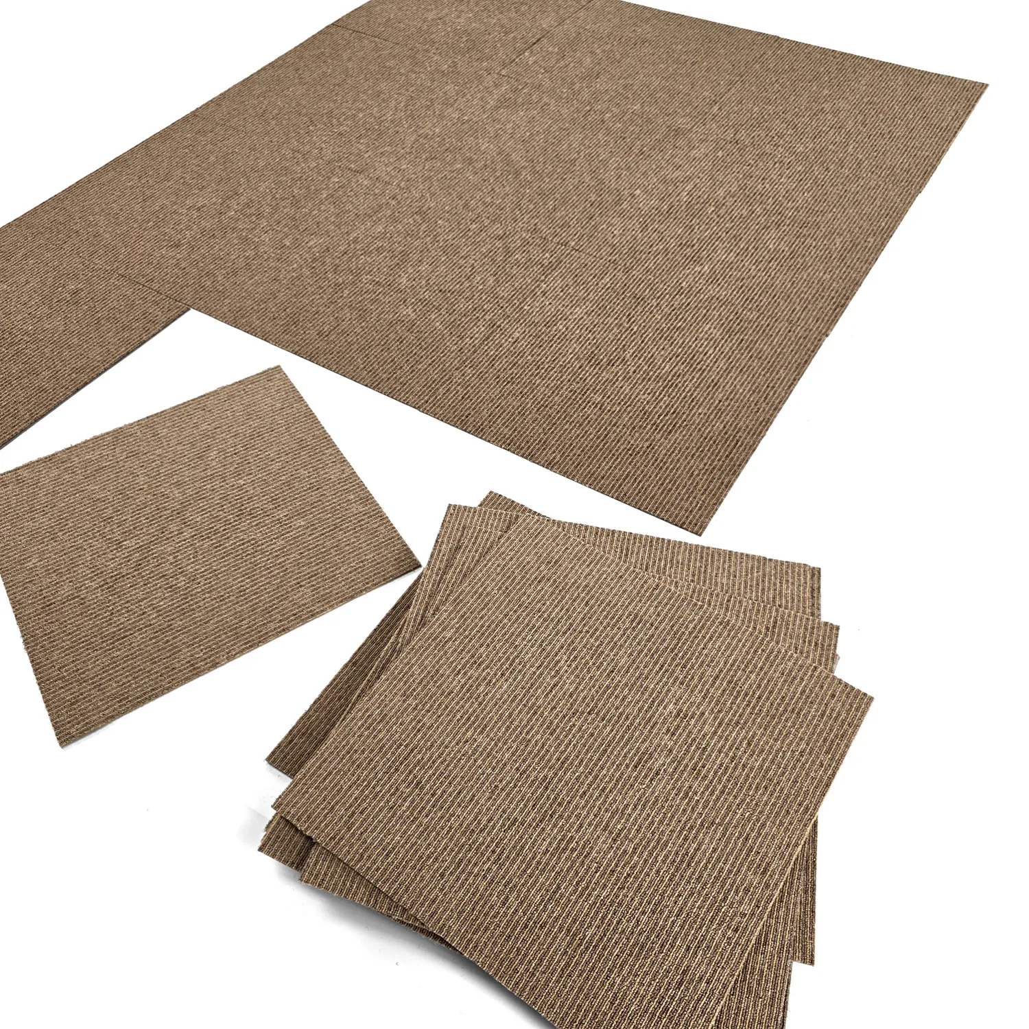 Padlószőnyeg - Almeria Textilcsempék 24 db (csíkos barna)