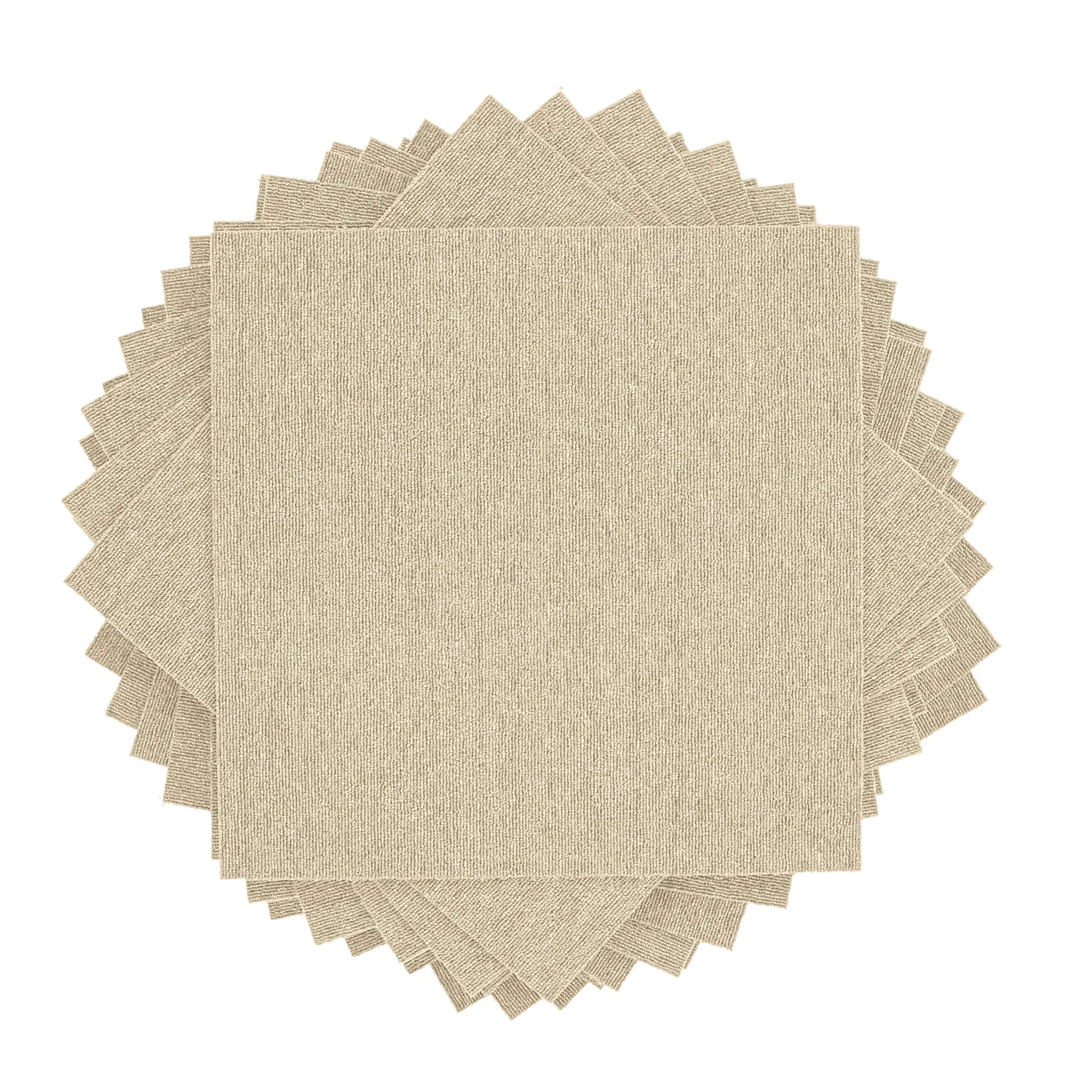 Padlószőnyeg - Almeria Textilcsempék 24 db (krém)