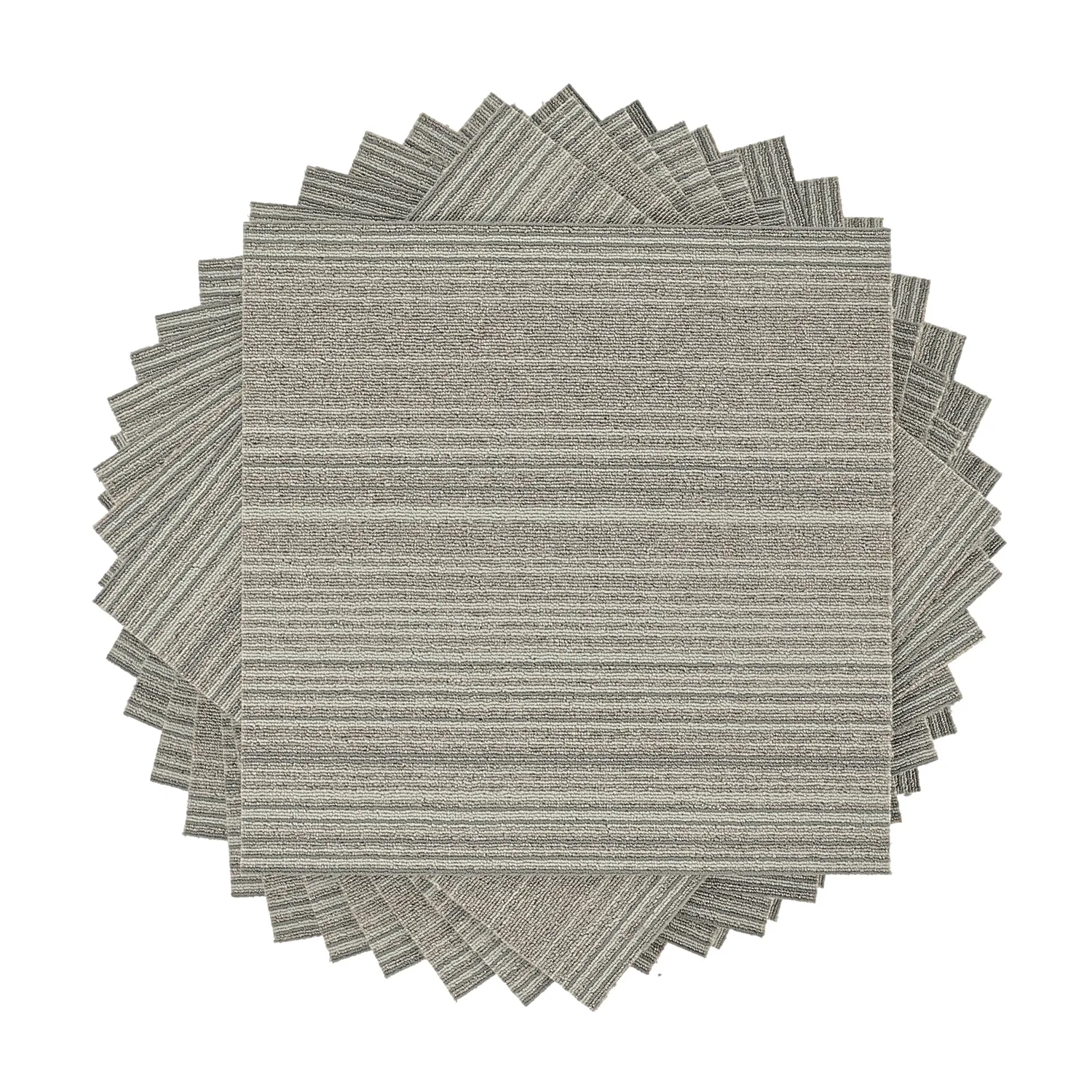 Padlószőnyeg - Almeria Textilcsempék 24 db (szabálytalanul csíkos szürke)