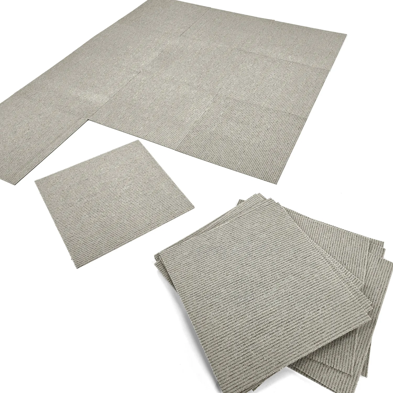 Padlószőnyeg - Almeria Textilcsempék 24 db (csíkos szürke)