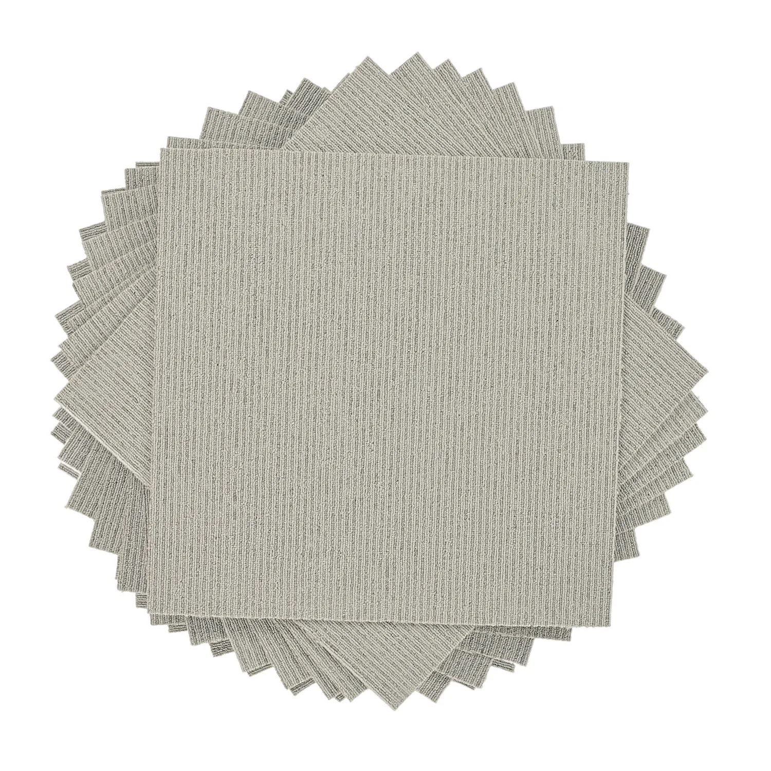 Padlószőnyeg - Almeria Textilcsempék 24 db (csíkos szürke)