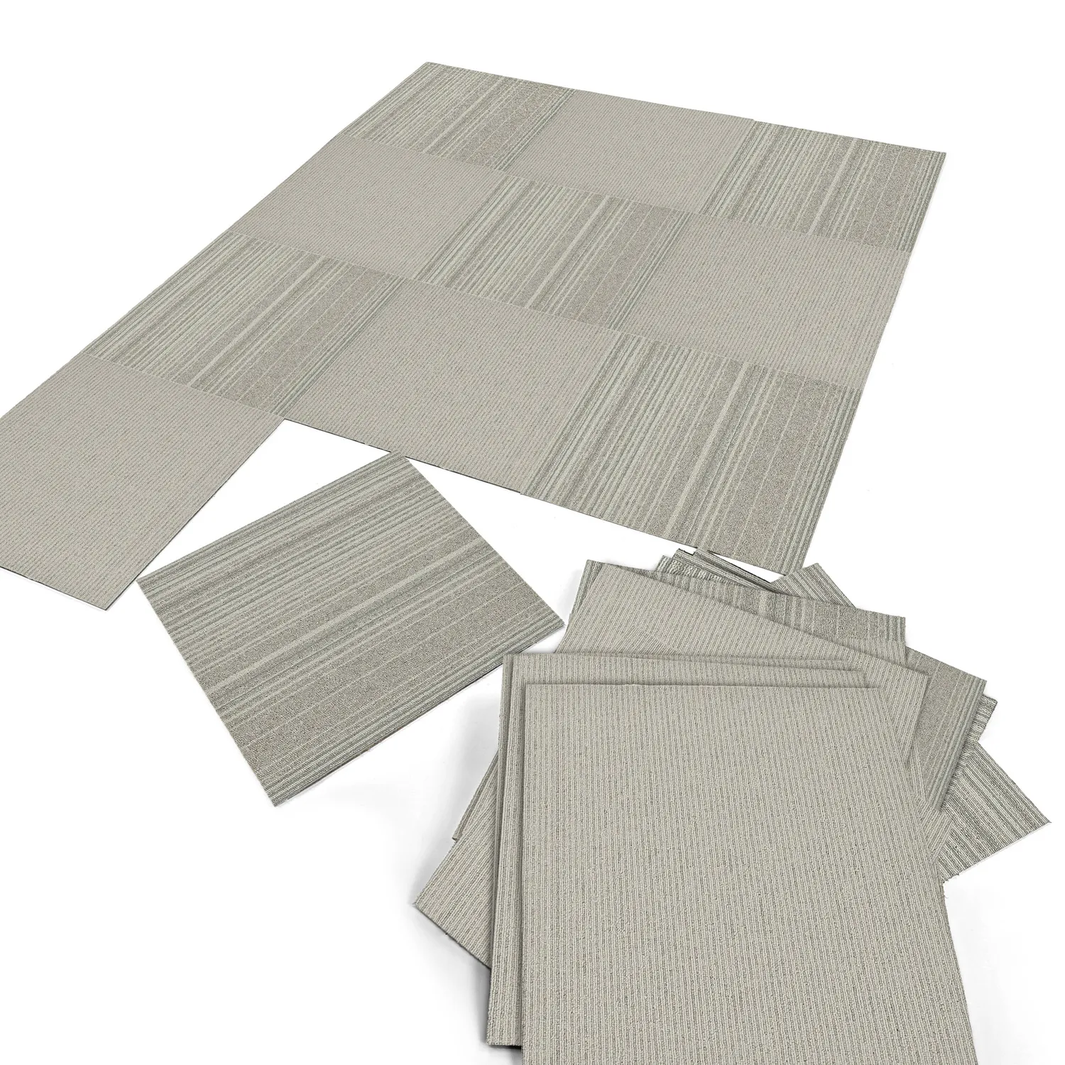 Padlószőnyeg - Almeria Textilcsempék 24 db (csíkos szürke)