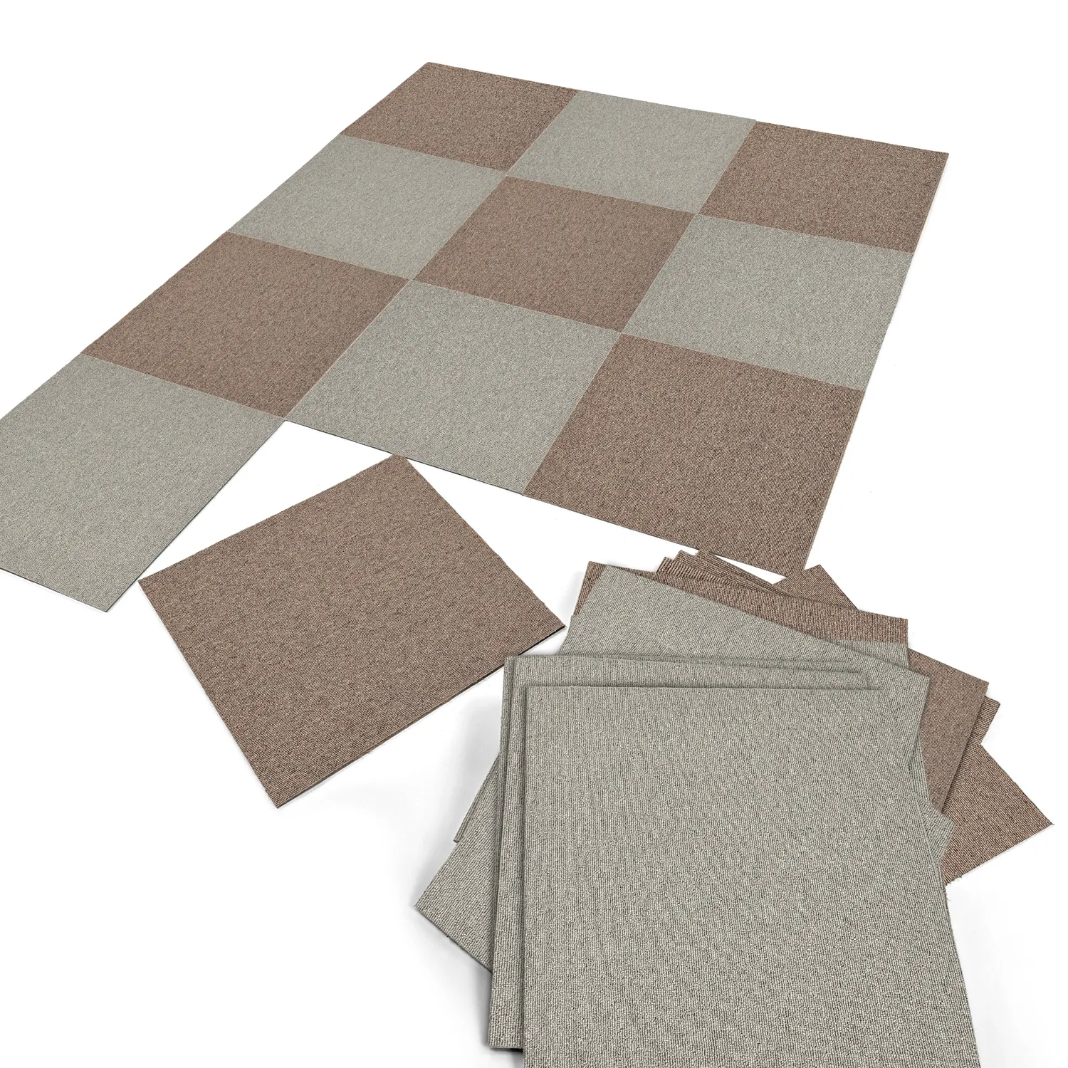 Padlószőnyeg - Almeria Textilcsempék 24 db (szürke)