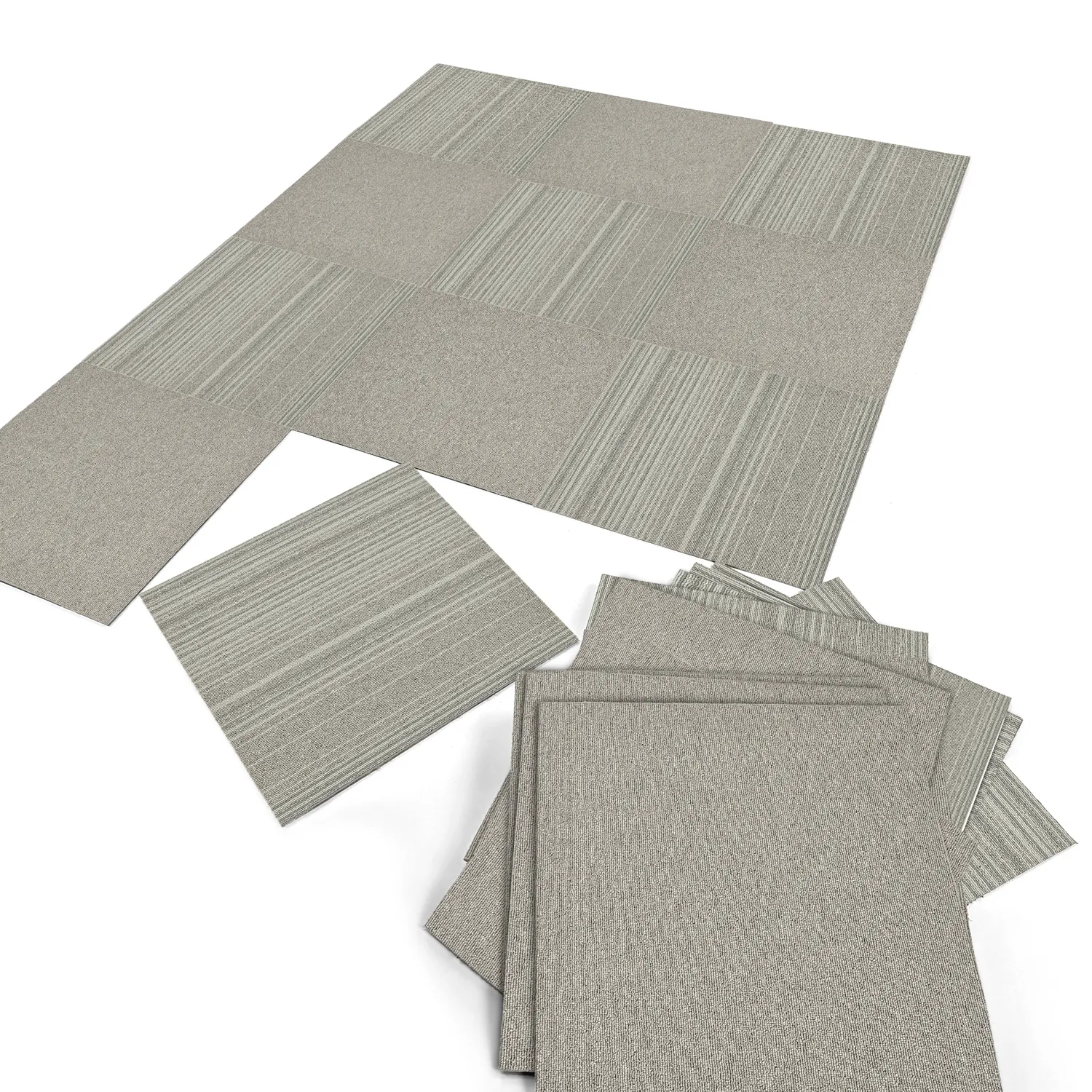 Padlószőnyeg - Almeria Textilcsempék 24 db (szürke)