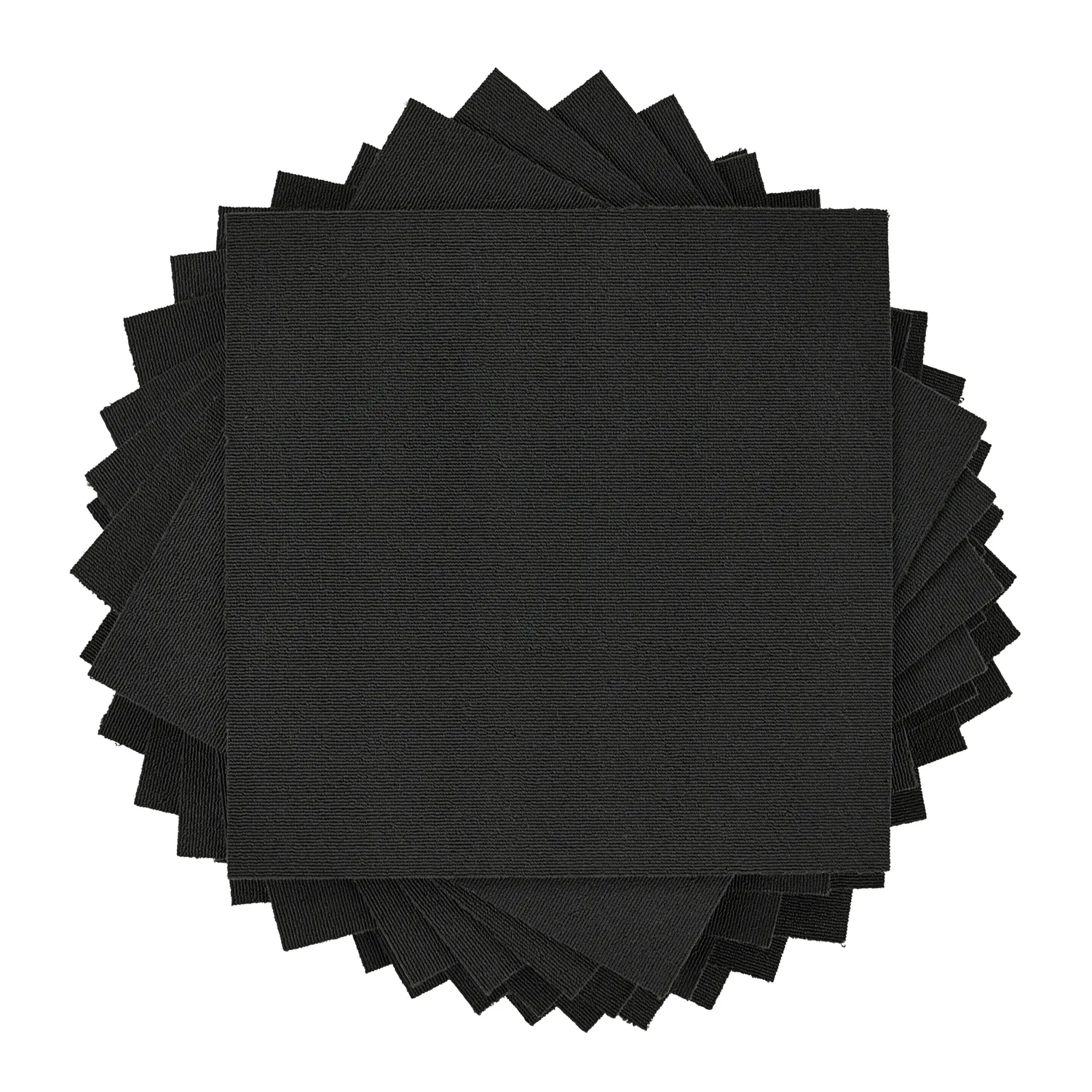 Padlószőnyeg - Almeria Textilcsempék 24 db (fekete)