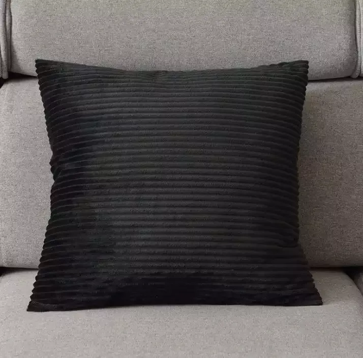 Párnahuzat - Striped Velvet 50 x 50 cm (fekete)