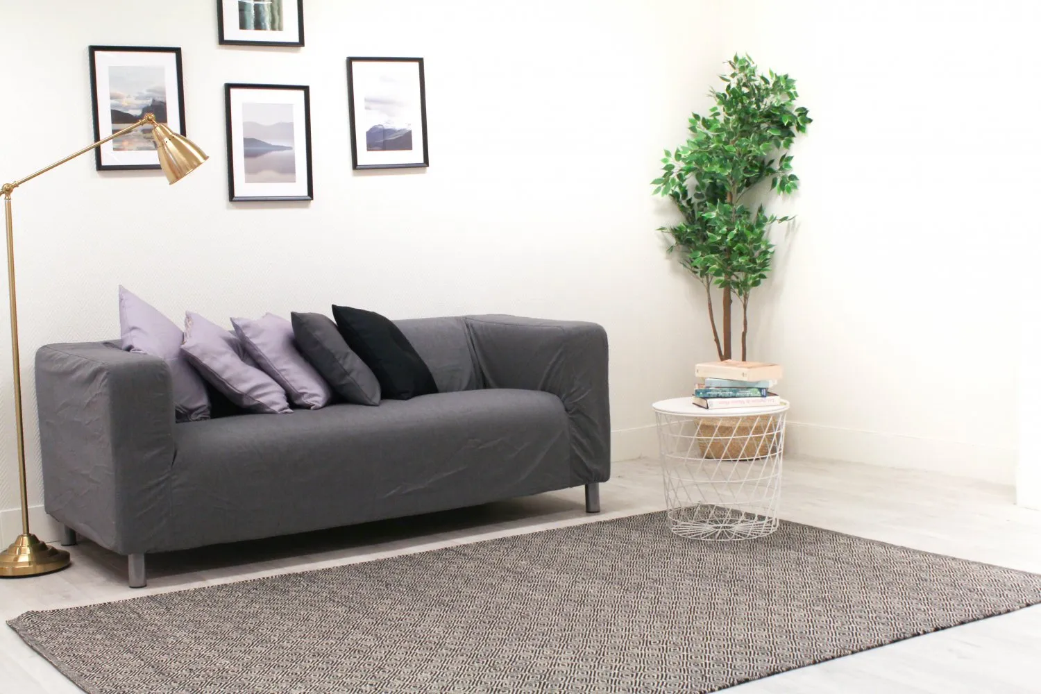 Gyapjúszőnyeg - Varella (fekete/fehér)