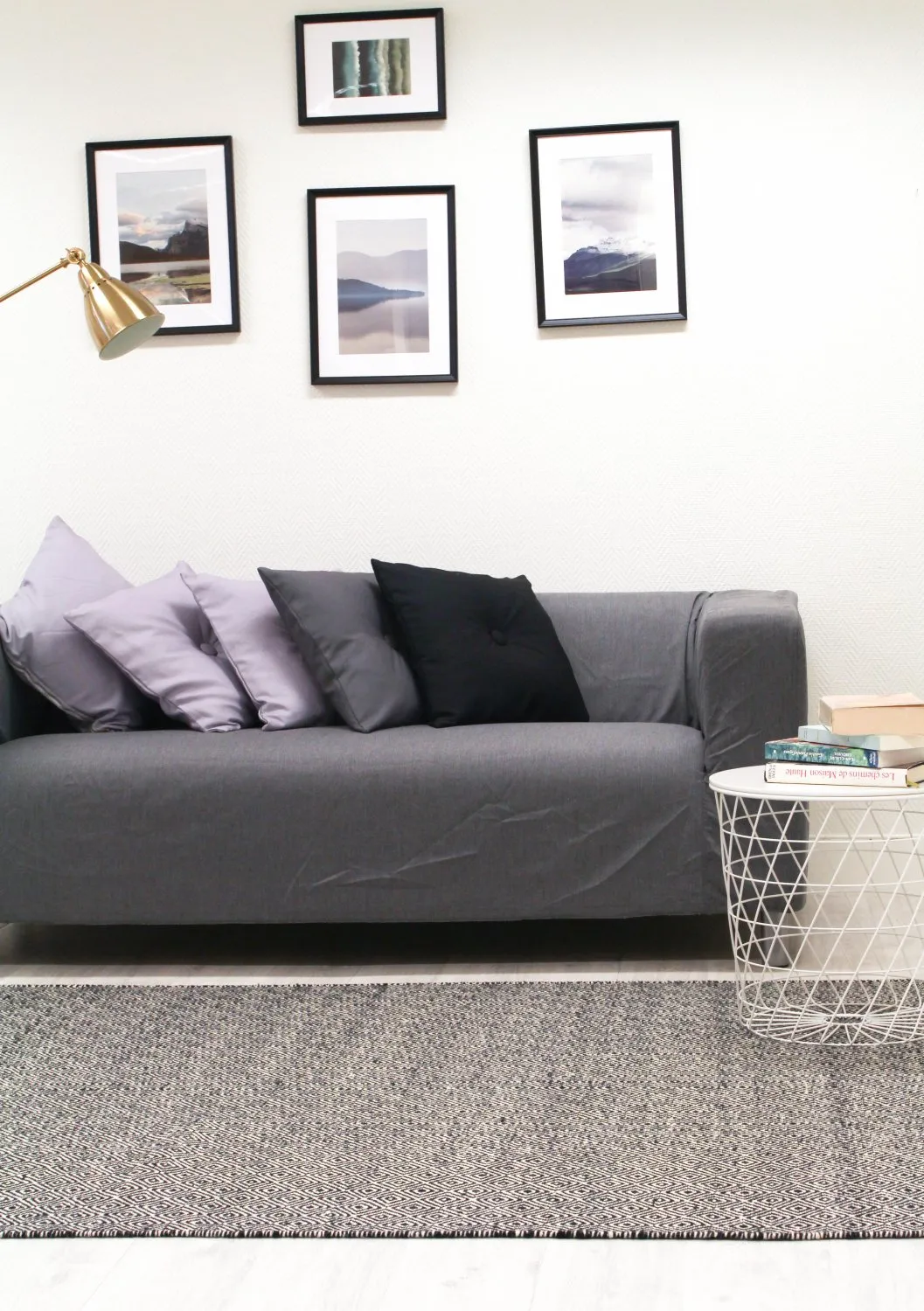 Gyapjúszőnyeg - Varella (fekete/fehér)