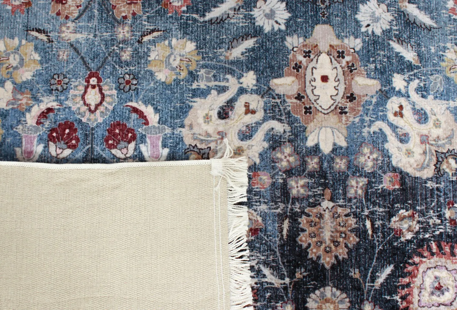 Kerek szőnyeg - Bouhjar (sötétkék/többszínű)