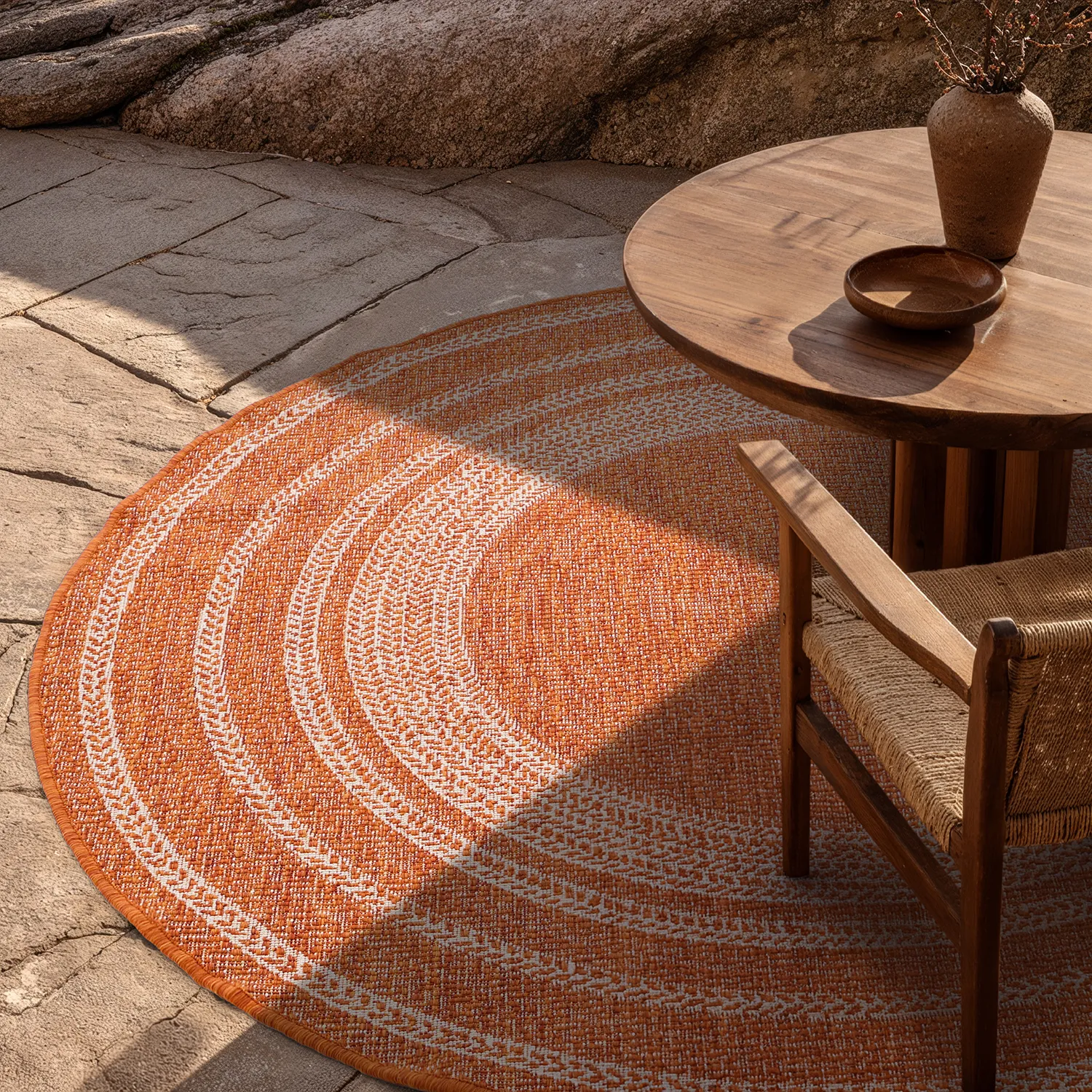 Kerek szőnyeg - Indoor/Outdoor Angus (piros)