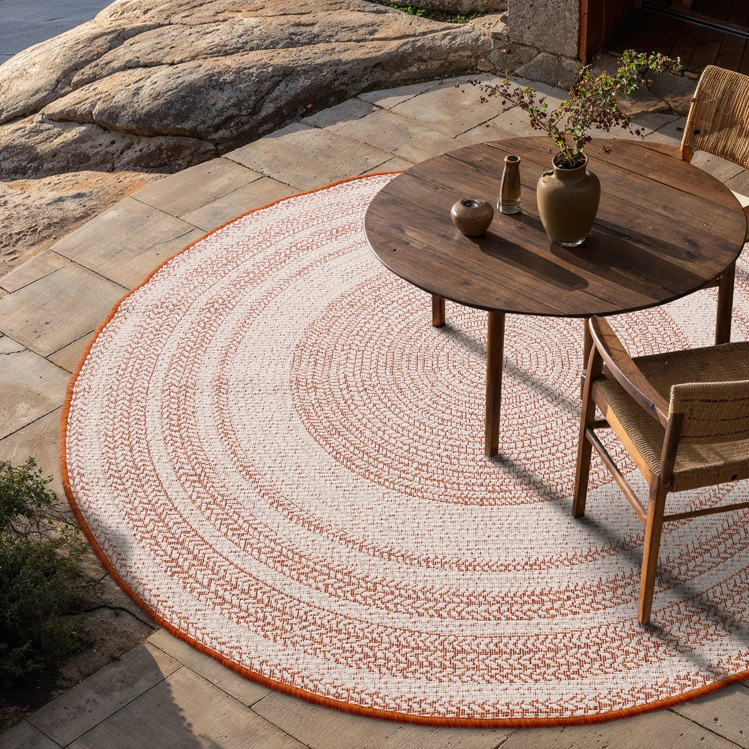 Kerek szőnyeg - Indoor/Outdoor Angus (piros)