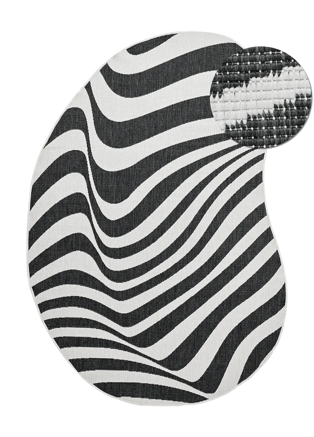 Beltéri és kültéri szőnyeg - utomhusmatta - Remina (fekete/fehér)