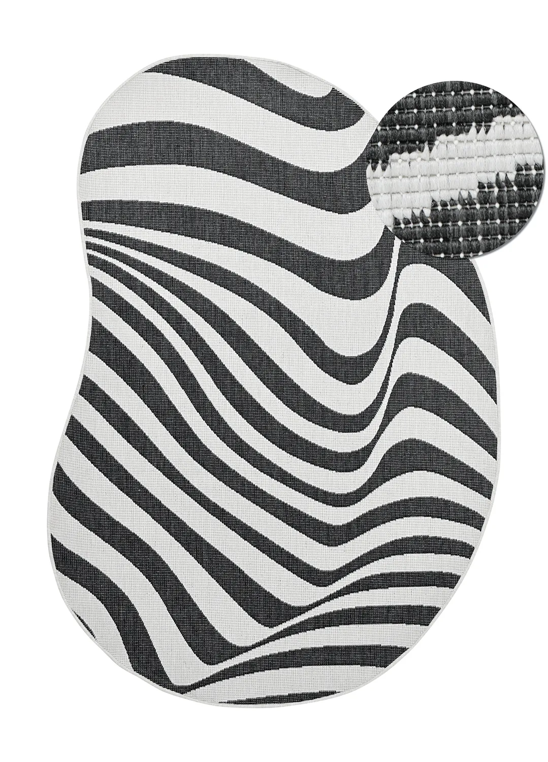 Beltéri és kültéri szőnyeg - utomhusmatta - Remina (fekete/fehér)