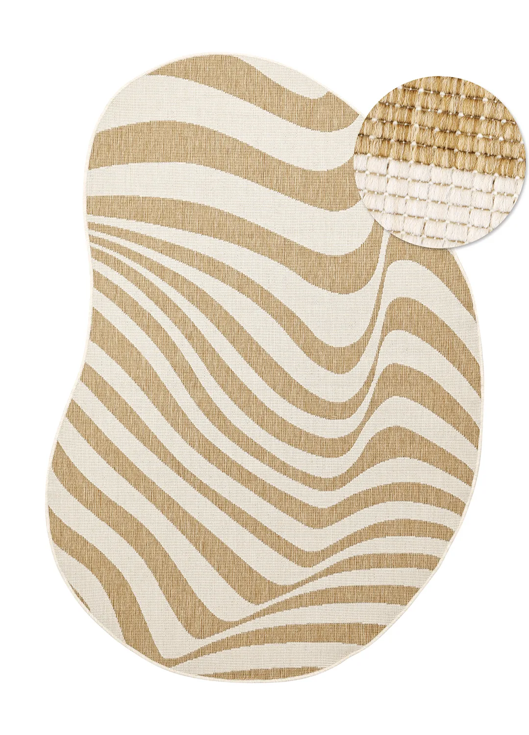 Beltéri és kültéri szőnyeg - utomhusmatta - Remina (természet/fehér)