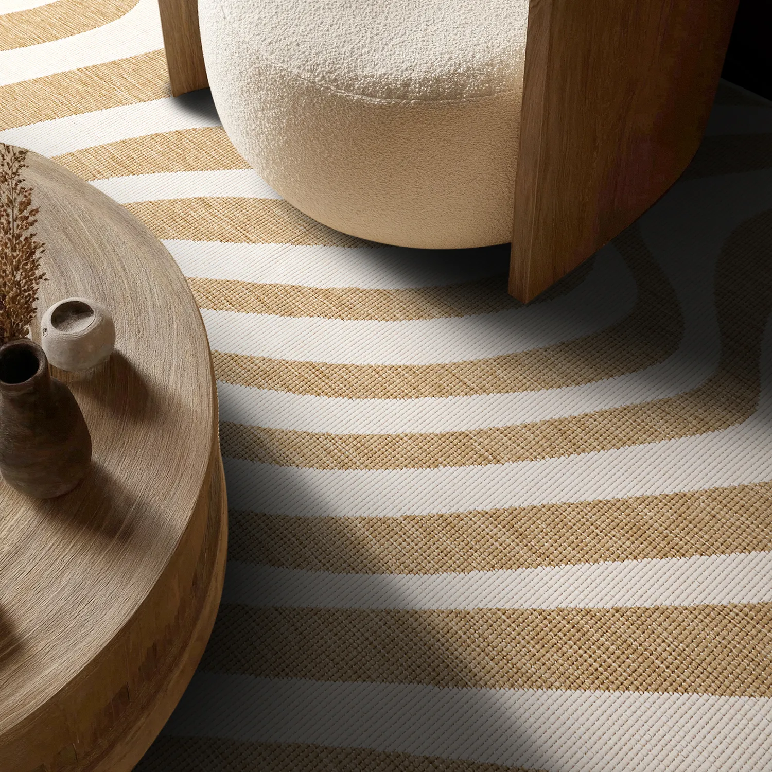 Beltéri és kültéri szőnyeg - utomhusmatta - Remina (természet/fehér)