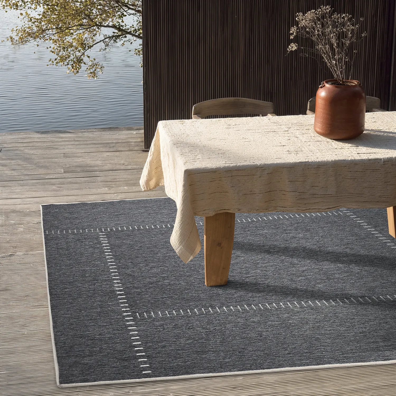 Beltéri és kültéri szőnyeg - utomhusmatta - Rhea (fehér)