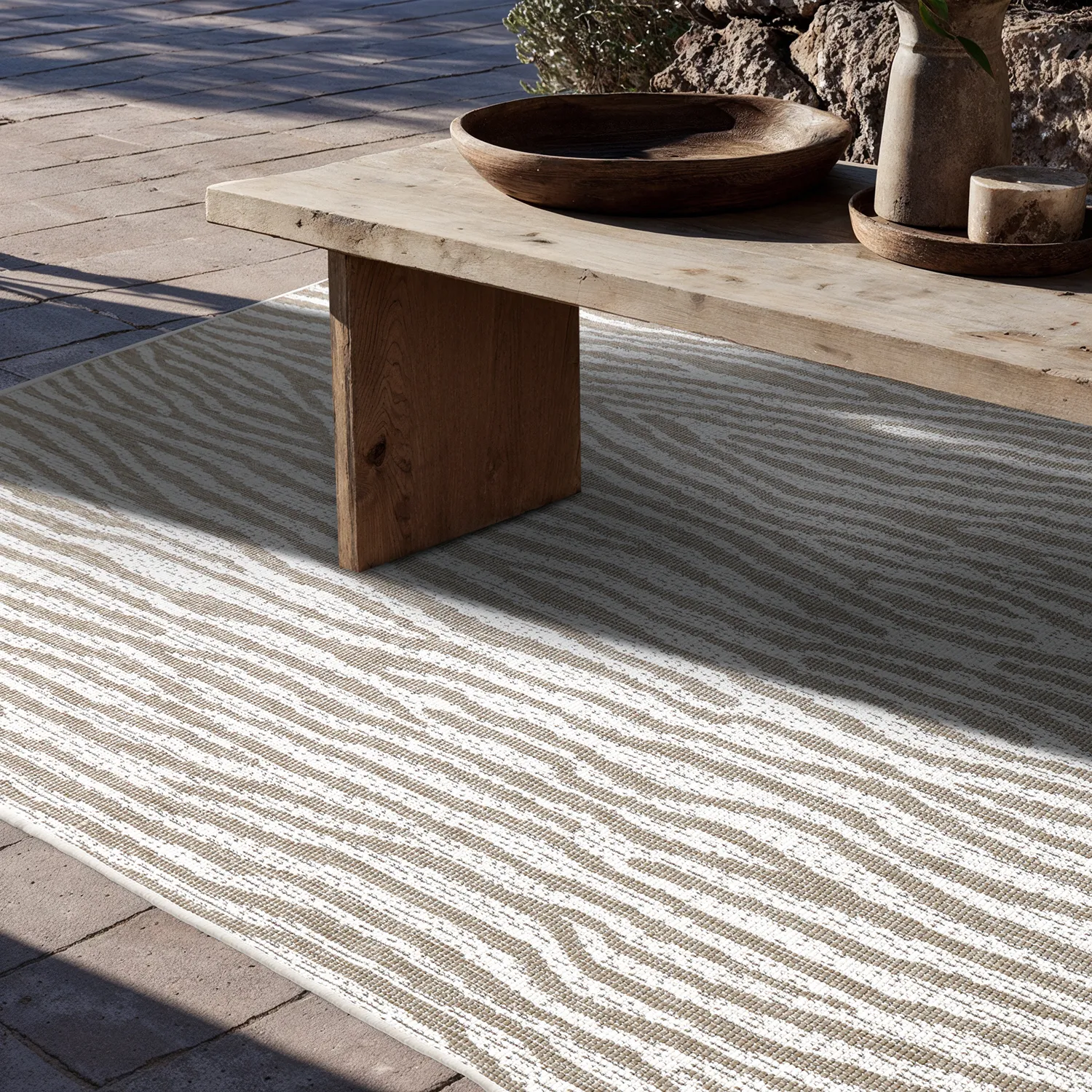 Beltéri és kültéri szőnyeg - utomhusmatta - Vaura (bézs)