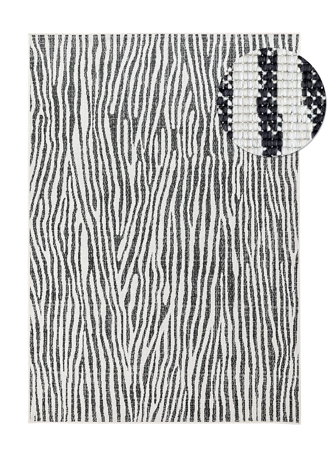 Beltéri és kültéri szőnyeg - utomhusmatta - Vaura (fekete/fehér)