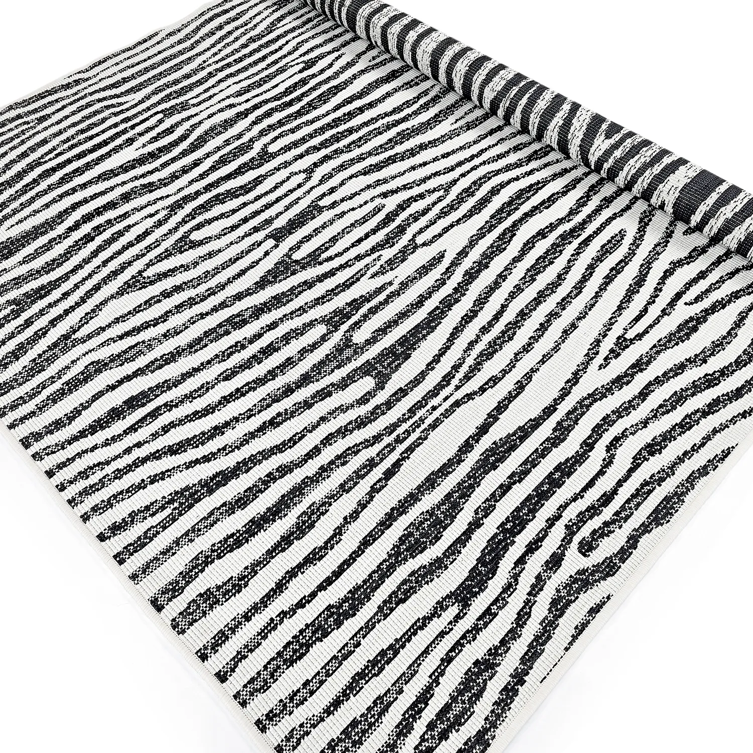 Beltéri és kültéri szőnyeg - utomhusmatta - Vaura (fekete/fehér)