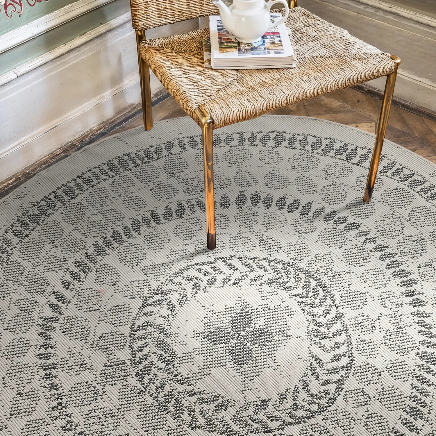 Kerek szőnyeg - Indoor/Outdoor Malcolm (szürke)