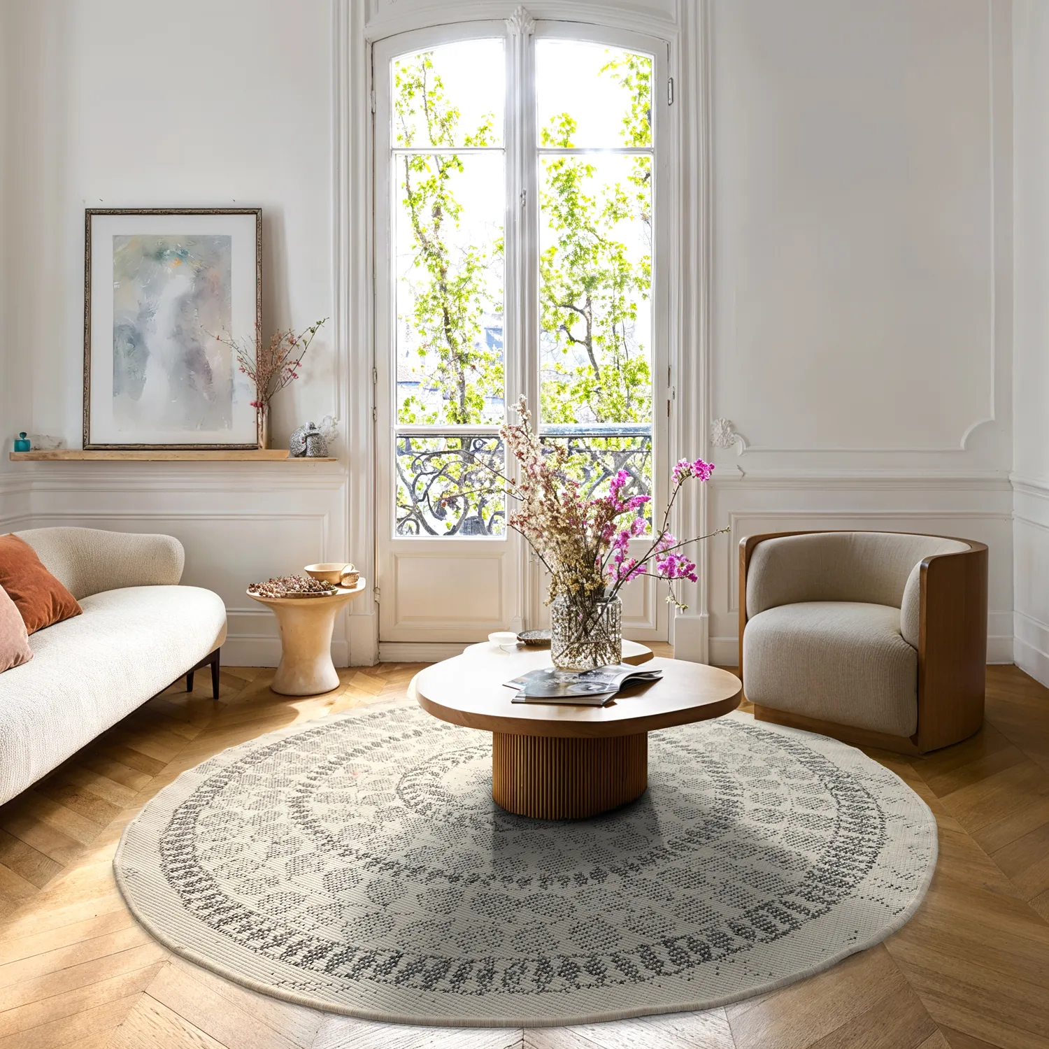 Kerek szőnyeg - Indoor/Outdoor Malcolm (szürke)